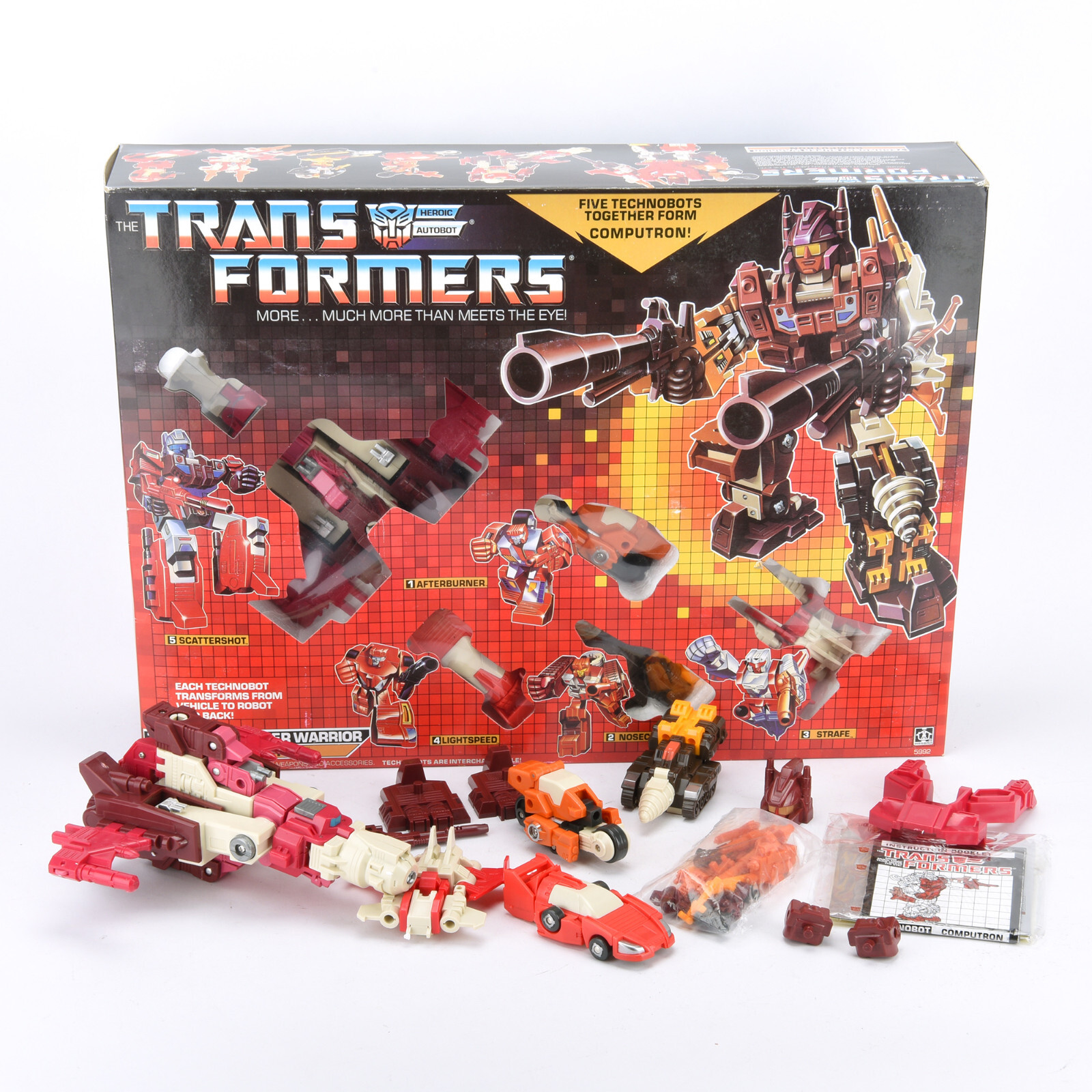 Transformers G1 Technobots Computron All 5 Transforming Figures Set Toy Reissue