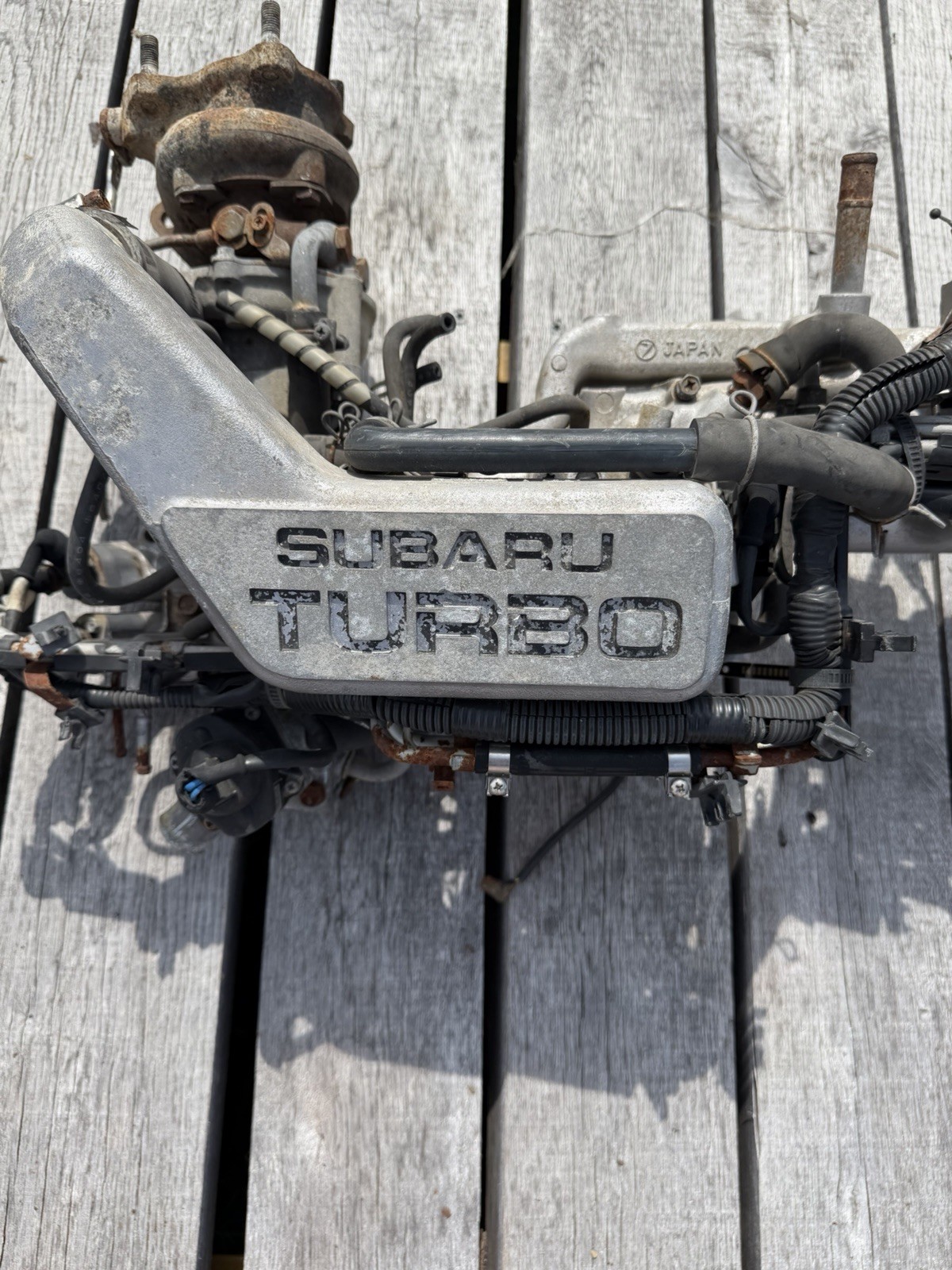 Subaru Turbo With Aluminum Intake Manifold OEM FOR PARTS NOT WORKING EA82 VTG Subaru Turbo With Aluminum Intake Manifold OEM FOR PARTS NOT WORKING EA82 VTG