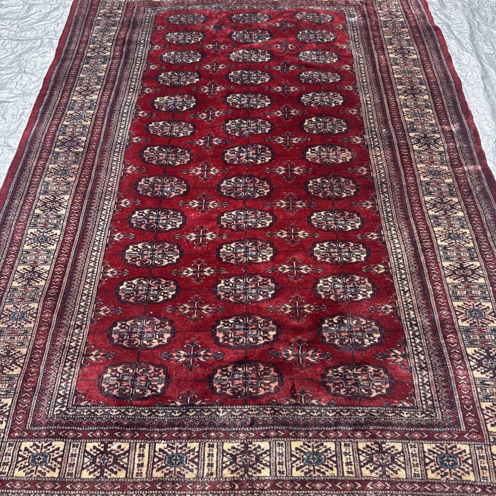 VTG Hand-Woven Princess Bokhara Elephant Footprint Area Rug Used Read 8’1”/5’3”