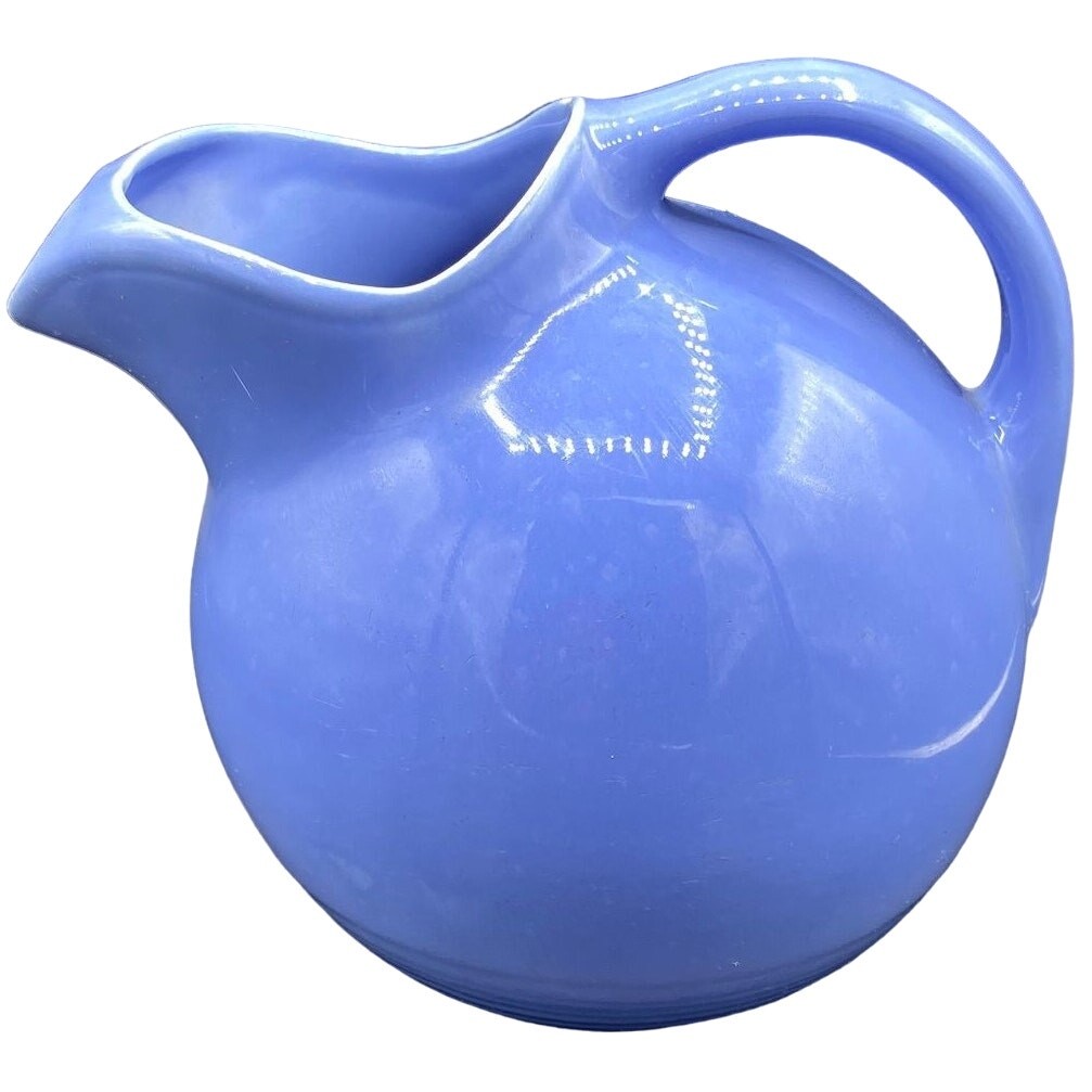 Vintage Pottery Tilted Homer Laughlin Fiesta Water Pitcher Ice Lip Blue American Vintage Pottery Tilted Homer Laughlin Fiesta Water Pitcher Ice Lip Blue American
