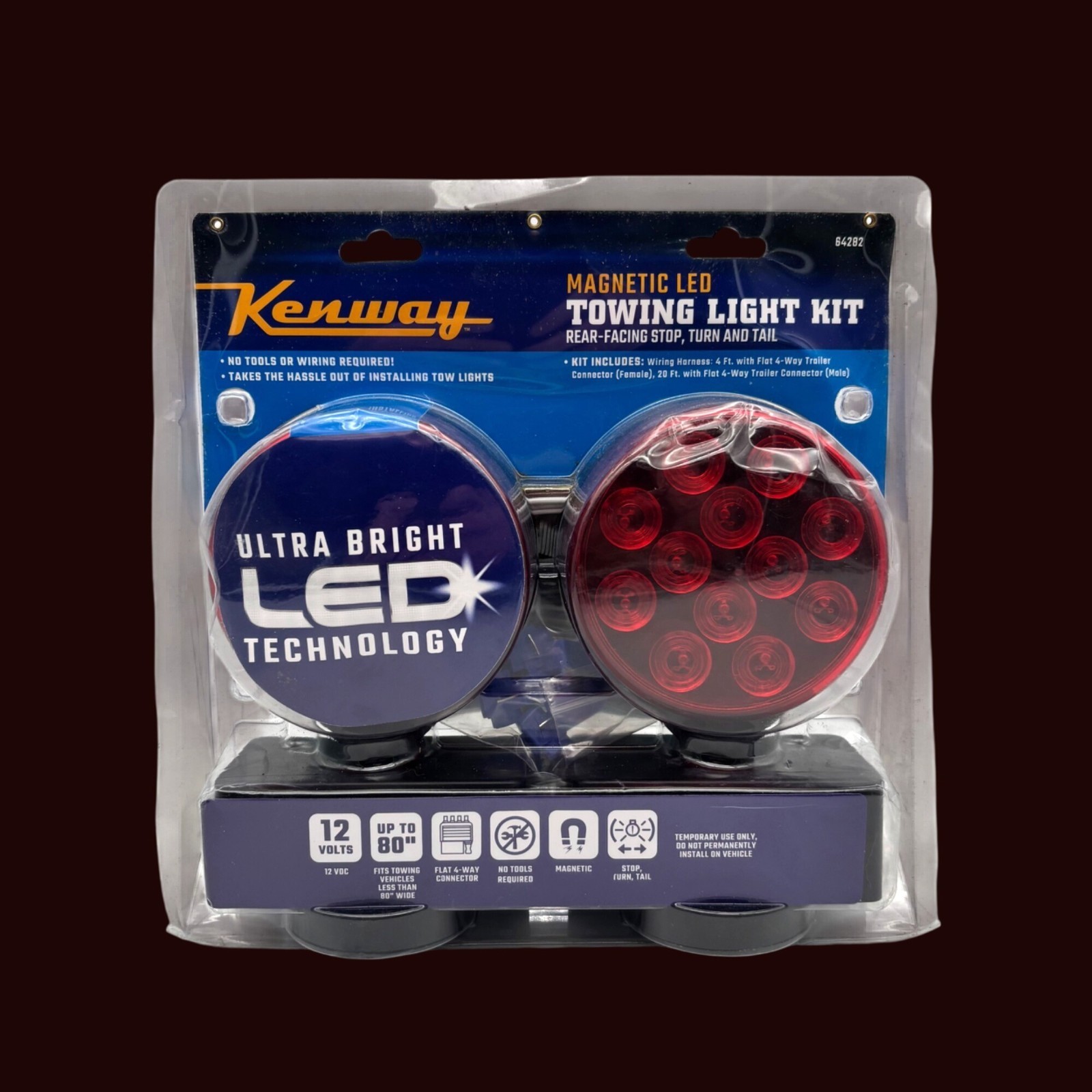 Kenway Magnetic LED Towing Light Kit With Ultra Bright LED Technology Rear-Facin