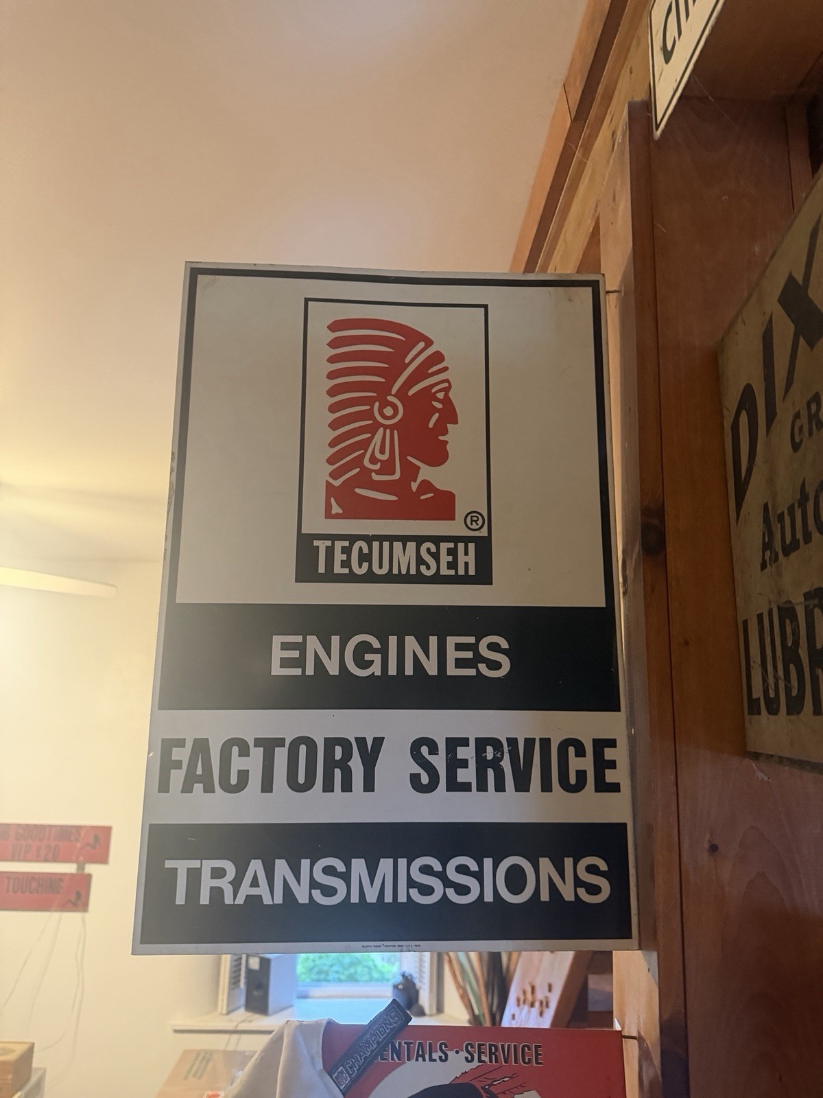 Vintage Sign Tecumsah Engines Flange RARE Scioto Sign Co SHIPS FREE IN THE USA Vintage Sign Tecumsah Engines Flange RARE Scioto Sign Co SHIPS FREE IN THE USA