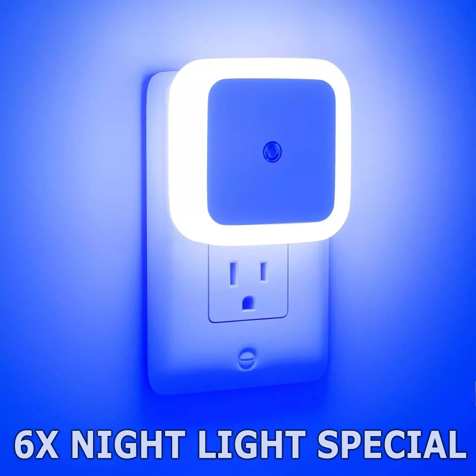 6Pc Plug-in LED Night Lights Lamp Dusk to Dawn Sensor Hallway Kitchen Bathroom