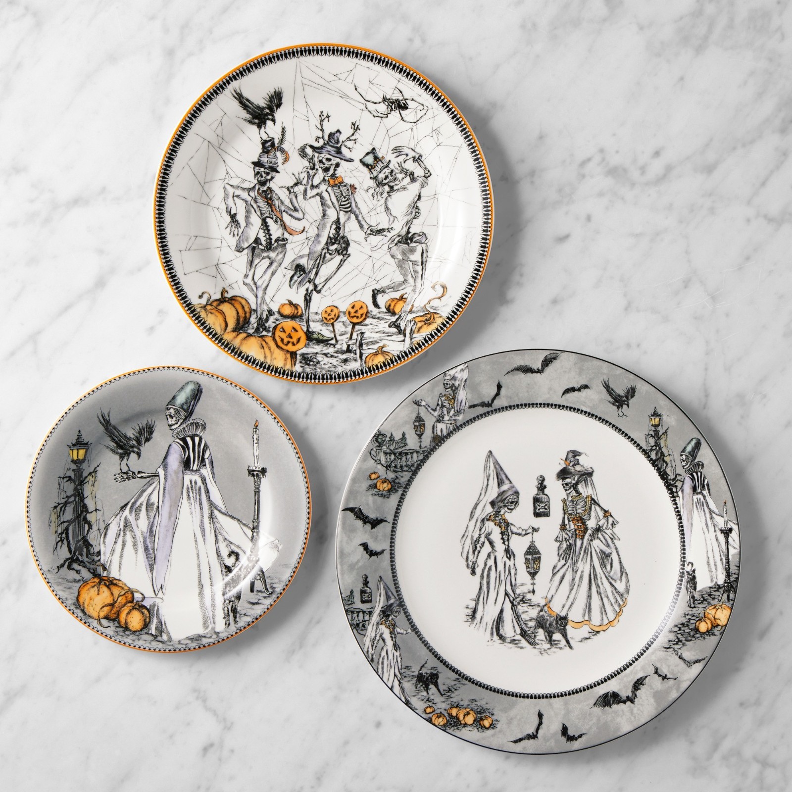 Williams Sonoma Haunted Hosts 12-Piece Dinnerware Set Halloween New Williams Sonoma Haunted Hosts 12-Piece Dinnerware Set Halloween New