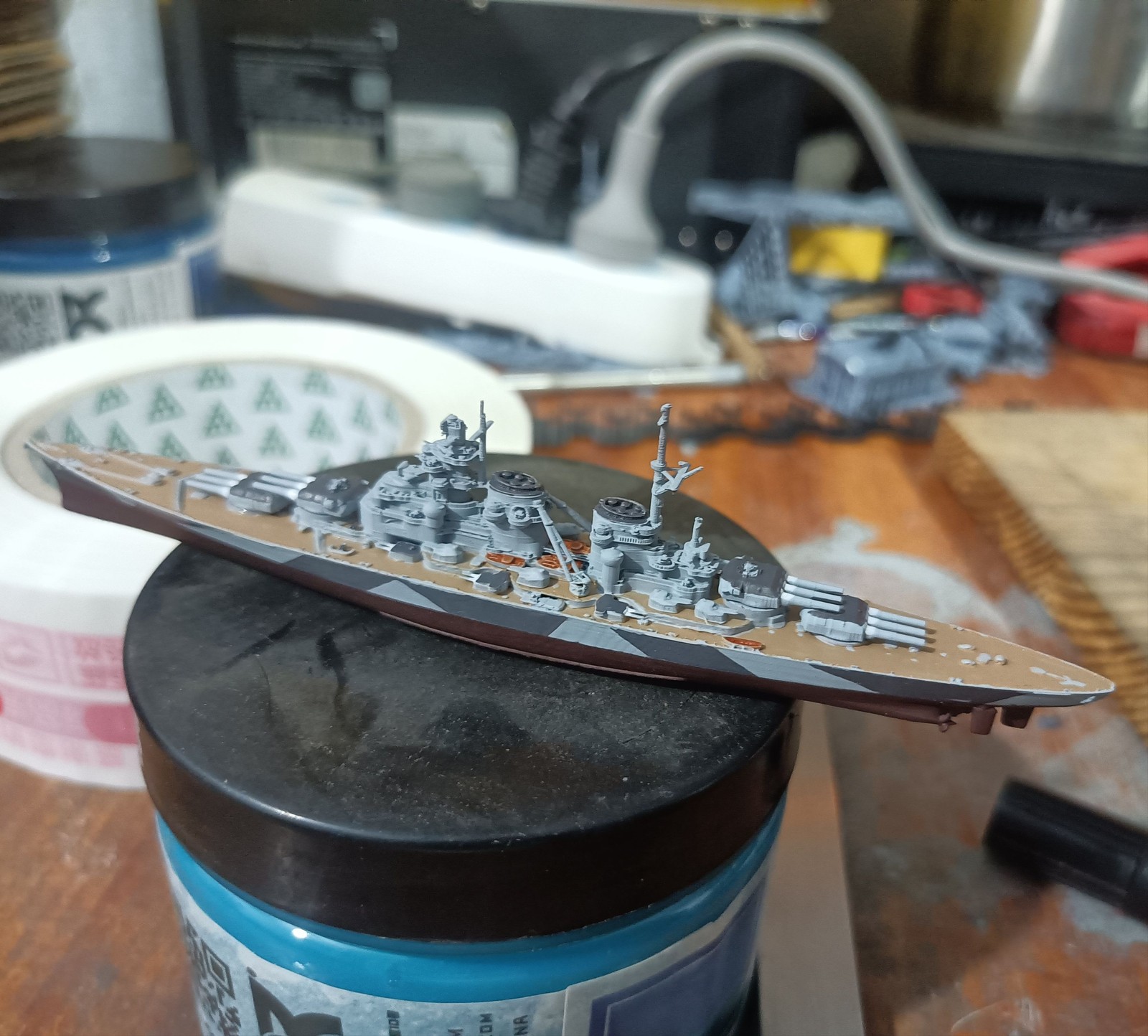 1/2000 German SMS Pomeranian Battleship Finished‑Painted Model 140mm(5.51 in)