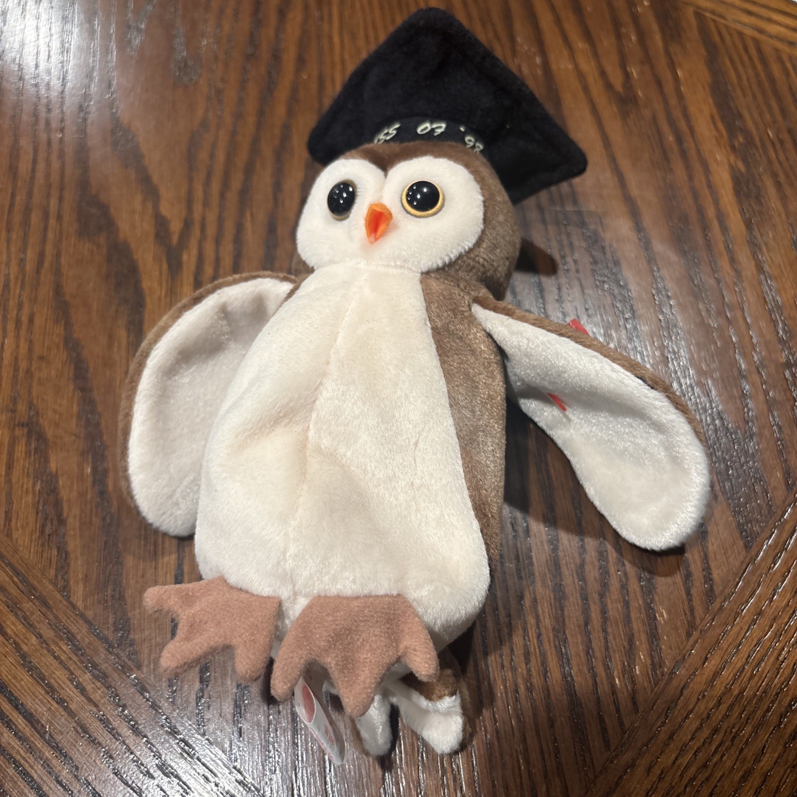 VINTAGE RARE 1998 Wise Owl Beanie Baby With FACTORY STAMP INSIDE TUSH TAG VINTAGE RARE 1998 Wise Owl Beanie Baby With FACTORY STAMP INSIDE TUSH TAG