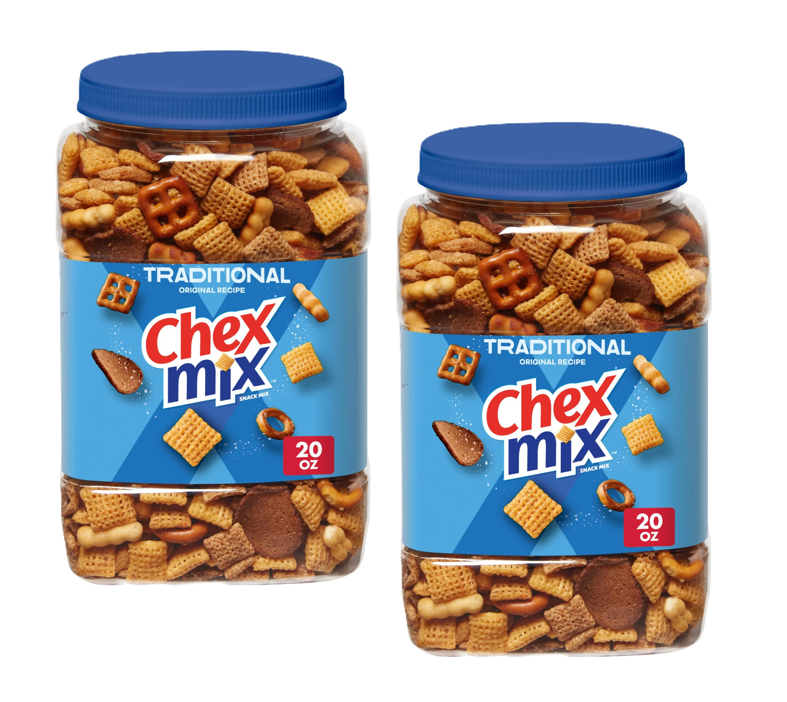 (2 Pack) Chex Mix Traditional Snack Mix, Salty Snacks Tub, 20 oz New (2 Pack) Chex Mix Traditional Snack Mix, Salty Snacks Tub, 20 oz New