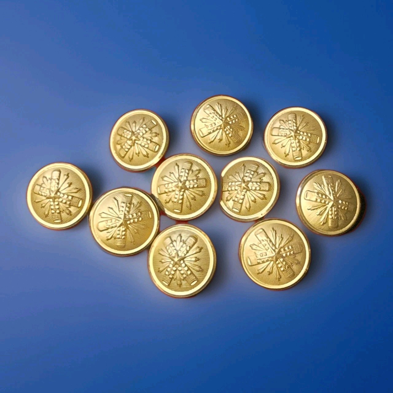 Vintage Palm Beach Blazer Buttons Set Of 10 Gold Brass Crown Starburst E7C Men\'s Vintage Palm Beach Blazer Buttons Set Of 10 Gold Brass Crown Starburst E7C Men\'s