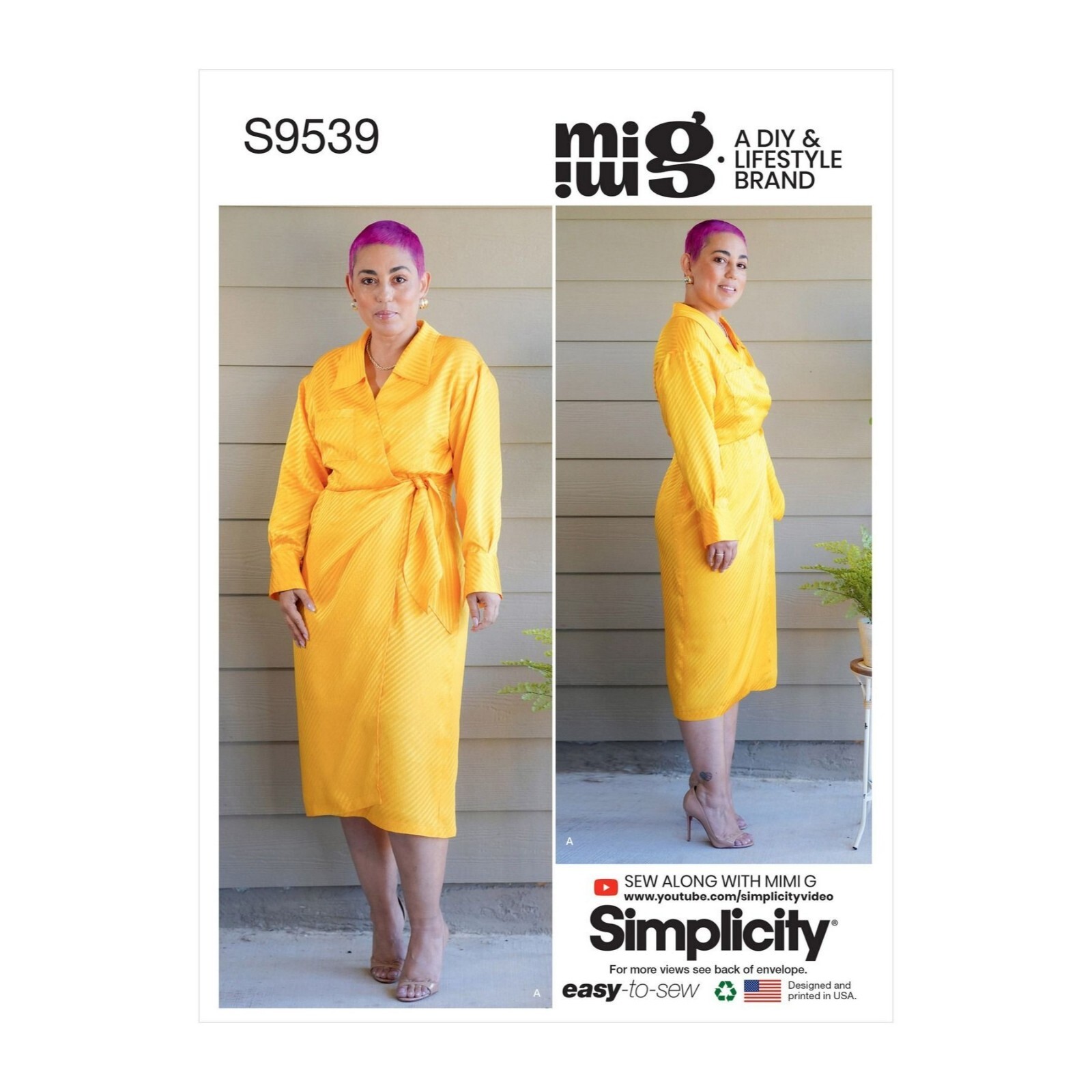 Simplicity Sewing Pattern S9539 Mimi G Wrap Dress Womens Size 14-22 Uncut
