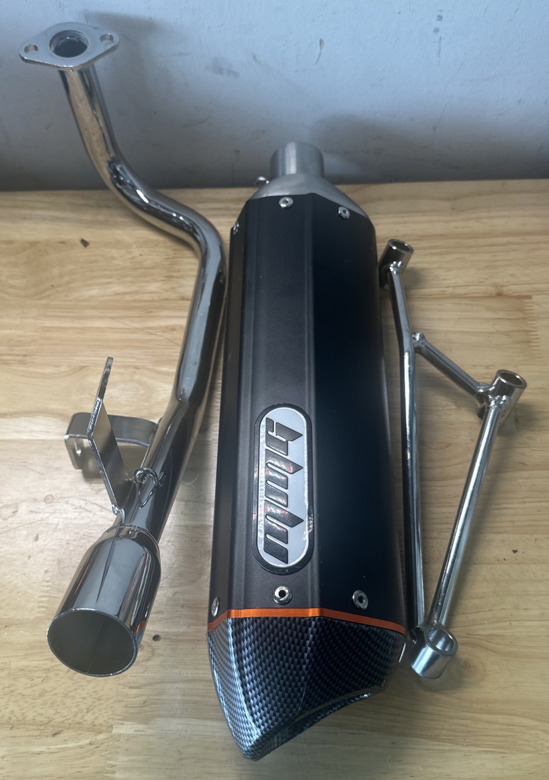 MMG GY6 50-100cc Exhaust Muffler 4-Stroke Carbon Fiber Finish Scooter ATV