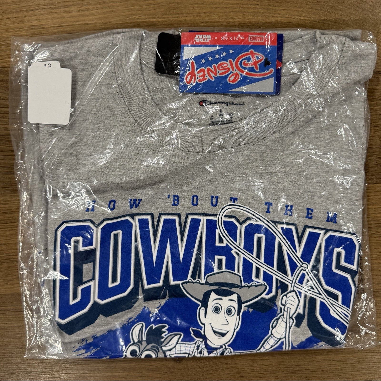 AUTHENTIC Dallas Cowboys Disney x Champion Woody All-Star T-Shirt NFL Mens Shirt