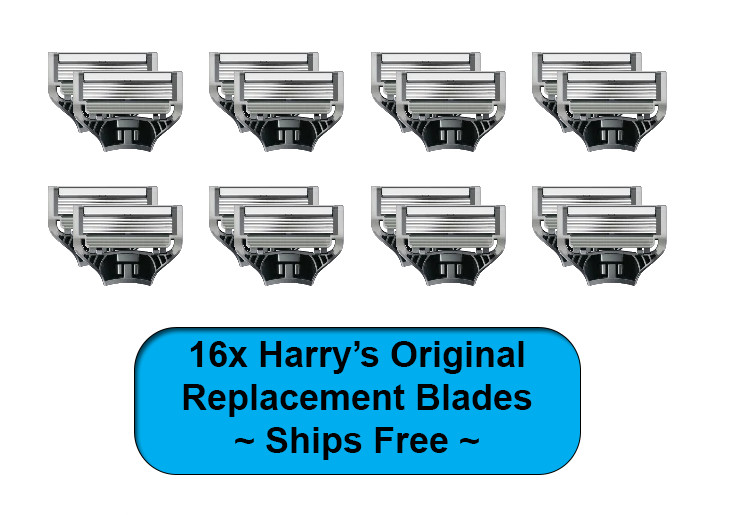 16 Pack (8 2-Packs) Harry\'s Original Razor Blade Refill Cartridges - 5-Blades