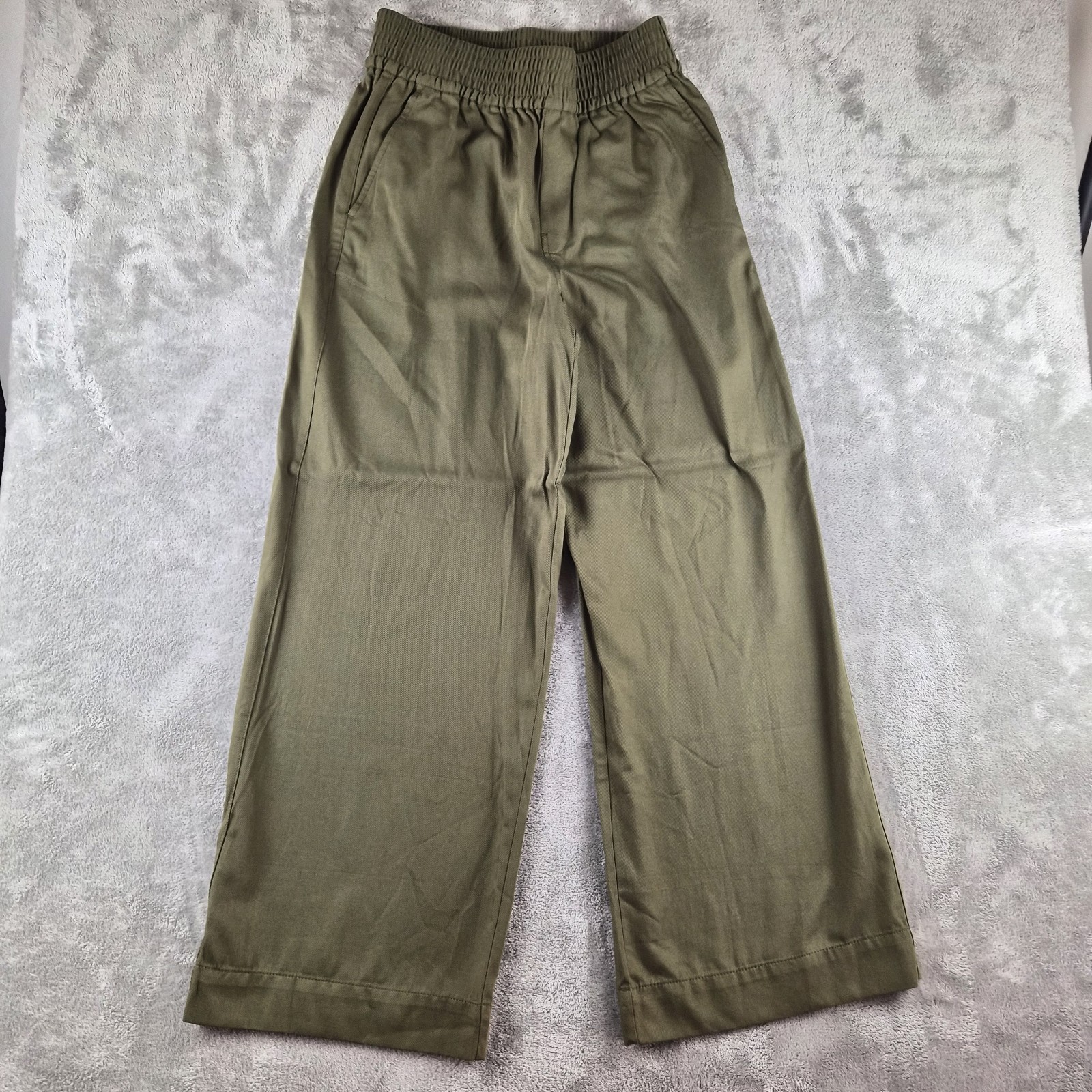 Madewell Drapeweave Carley Wide Leg Pants Small (fits 28x30) Olive Green Trouser