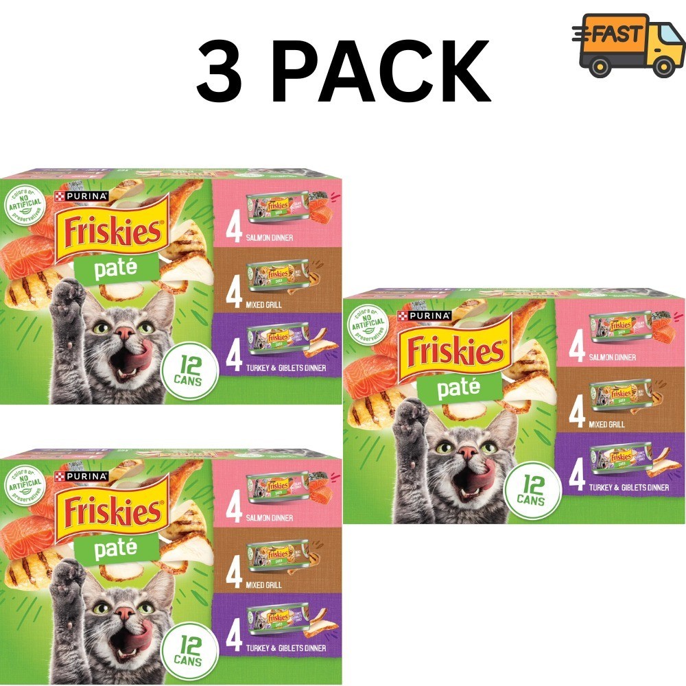 3 Pack Friskies Pate Salmon Mixed Grill Wet Cat Food 5.5oz 12 Cans 3 Pack Friskies Pate Salmon Mixed Grill Wet Cat Food 5.5oz 12 Cans