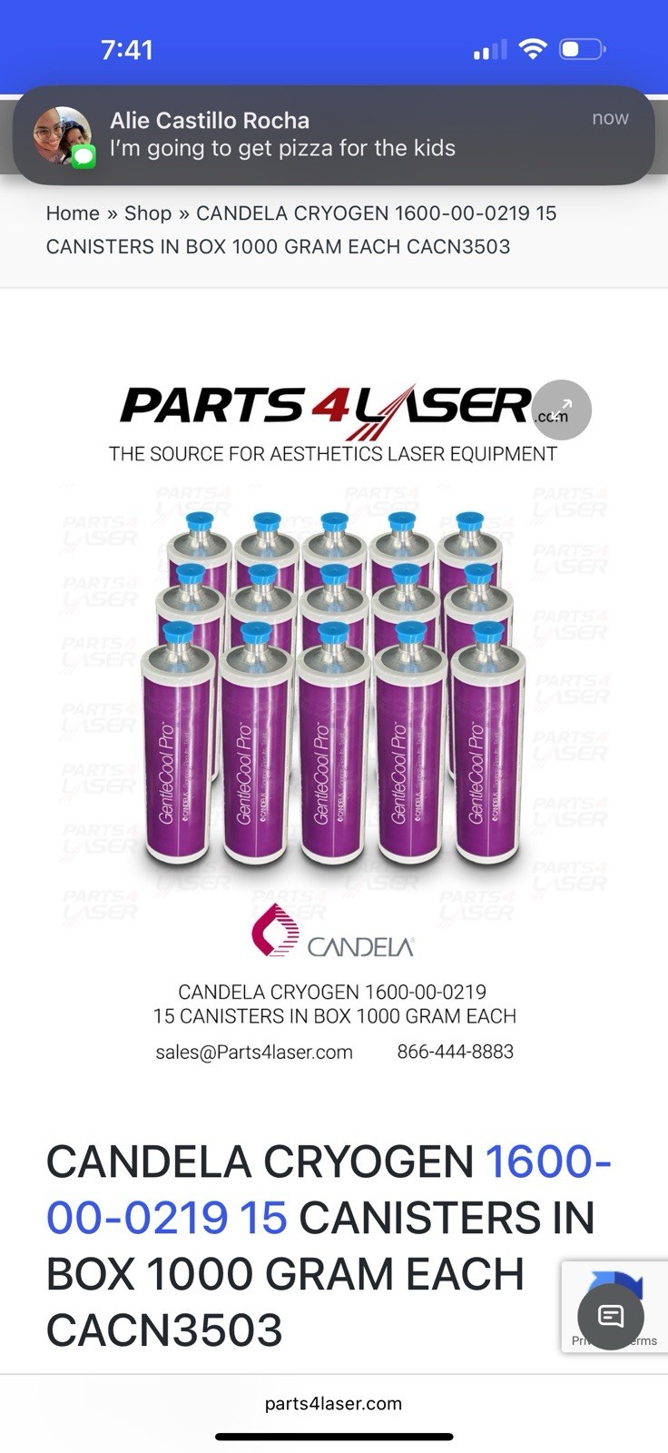 Candela Cryogen Equivalent for Lasers 1000g Bottle Candela Cryogen Equivalent for Lasers 1000g Bottle