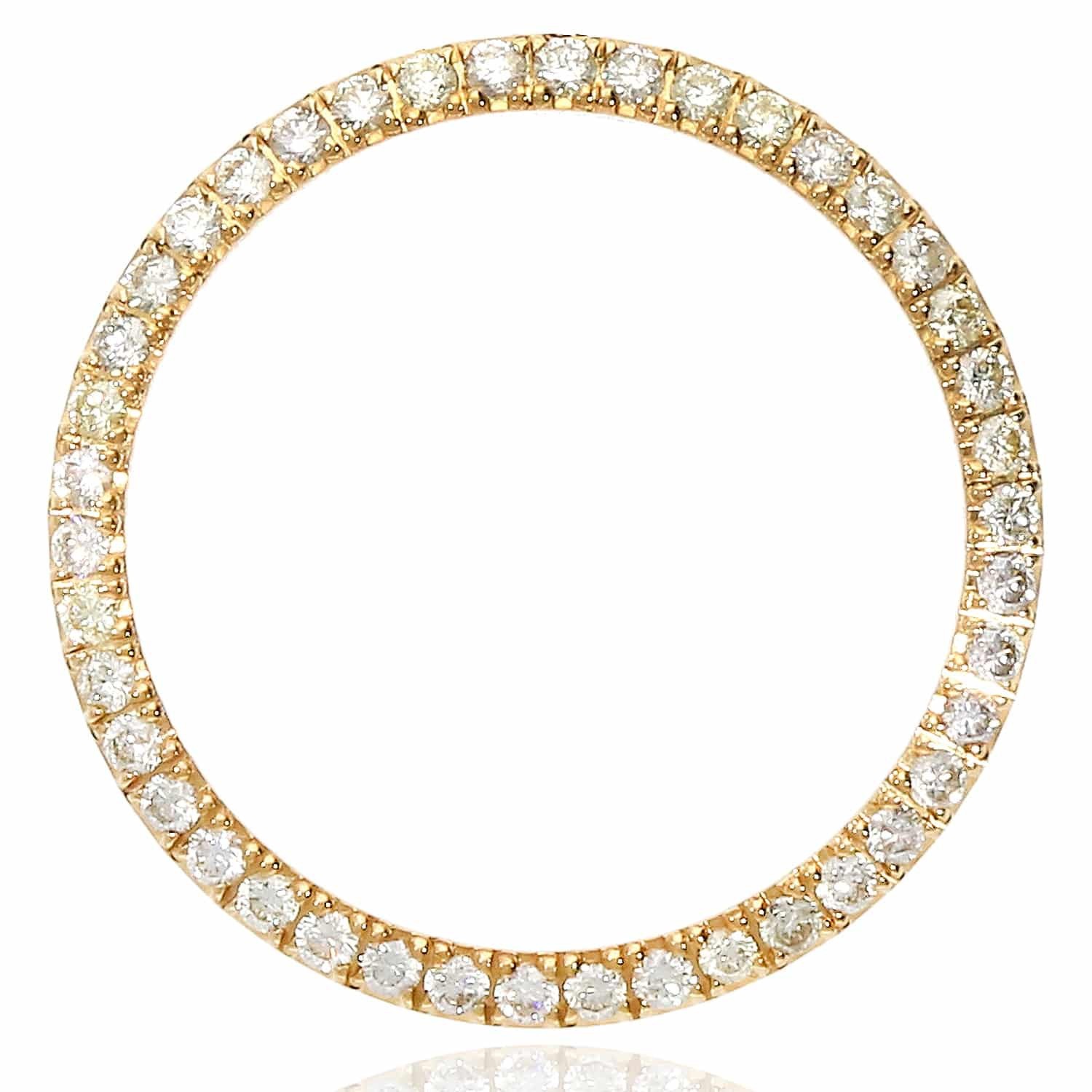 Natural Diamond 10K Yellow Gold Bezel Rolex Datejust Watch 26mm 31mm 34mm 36mm