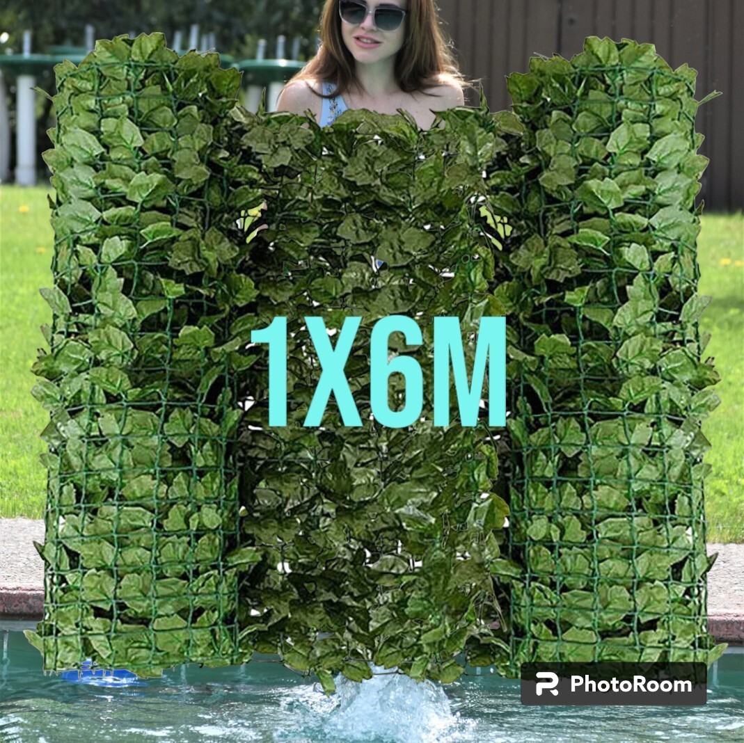 1x6 M Artificial Hedge Fake Ivy Net Fence Concealment Fake Leaves 1x6 M Artificial Hedge Fake Ivy Net Fence Concealment Fake Leaves