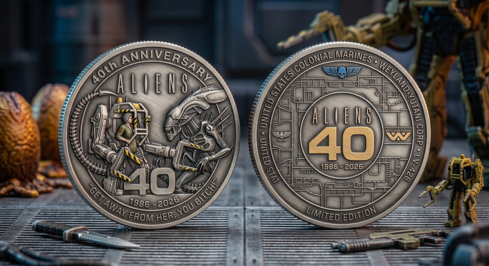 Alien 40th GET AWAY FROM HER Commemorative Coin