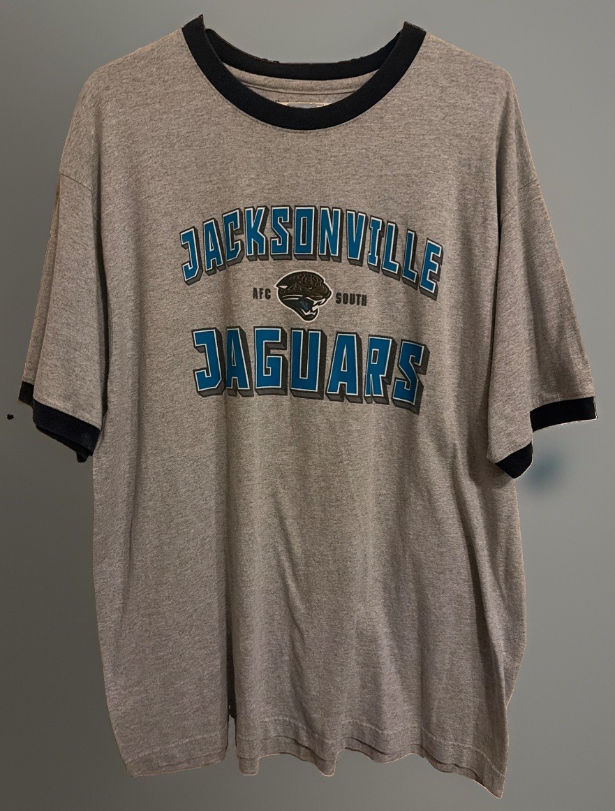 Vintage Jacksonville Jaguars Gray Ringer T Shirt XL 