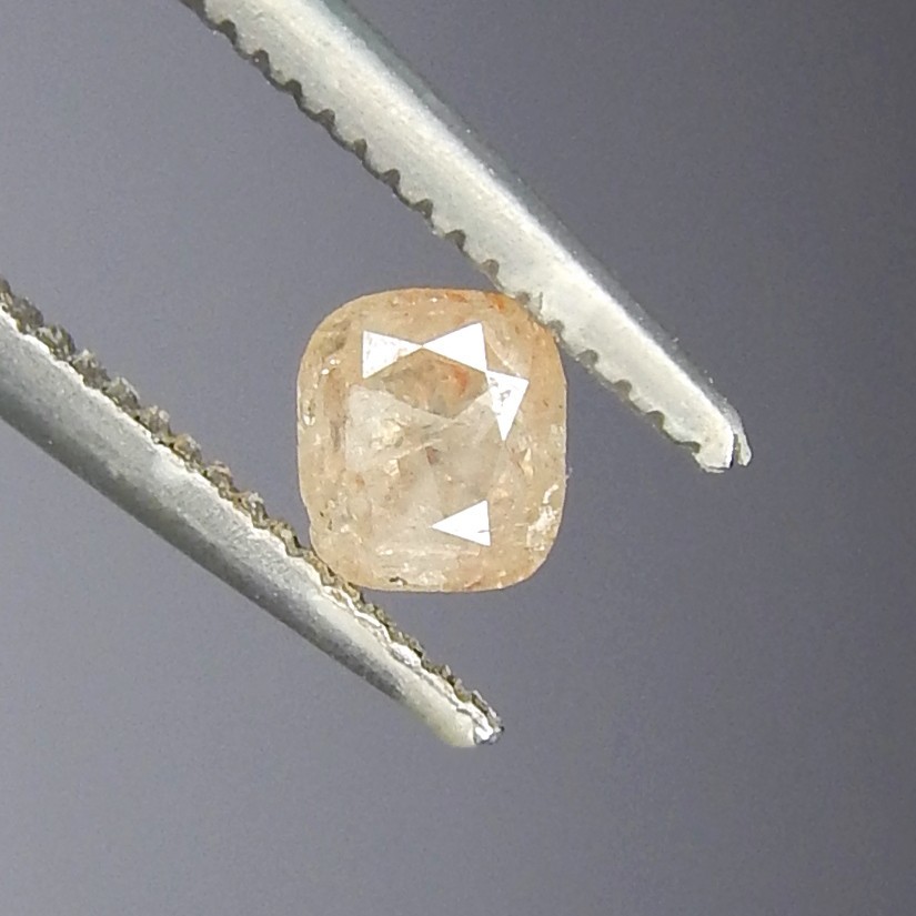 .5ct Untreated Unheated Red White Diamond Natural Earth Mined Faceted Cushion