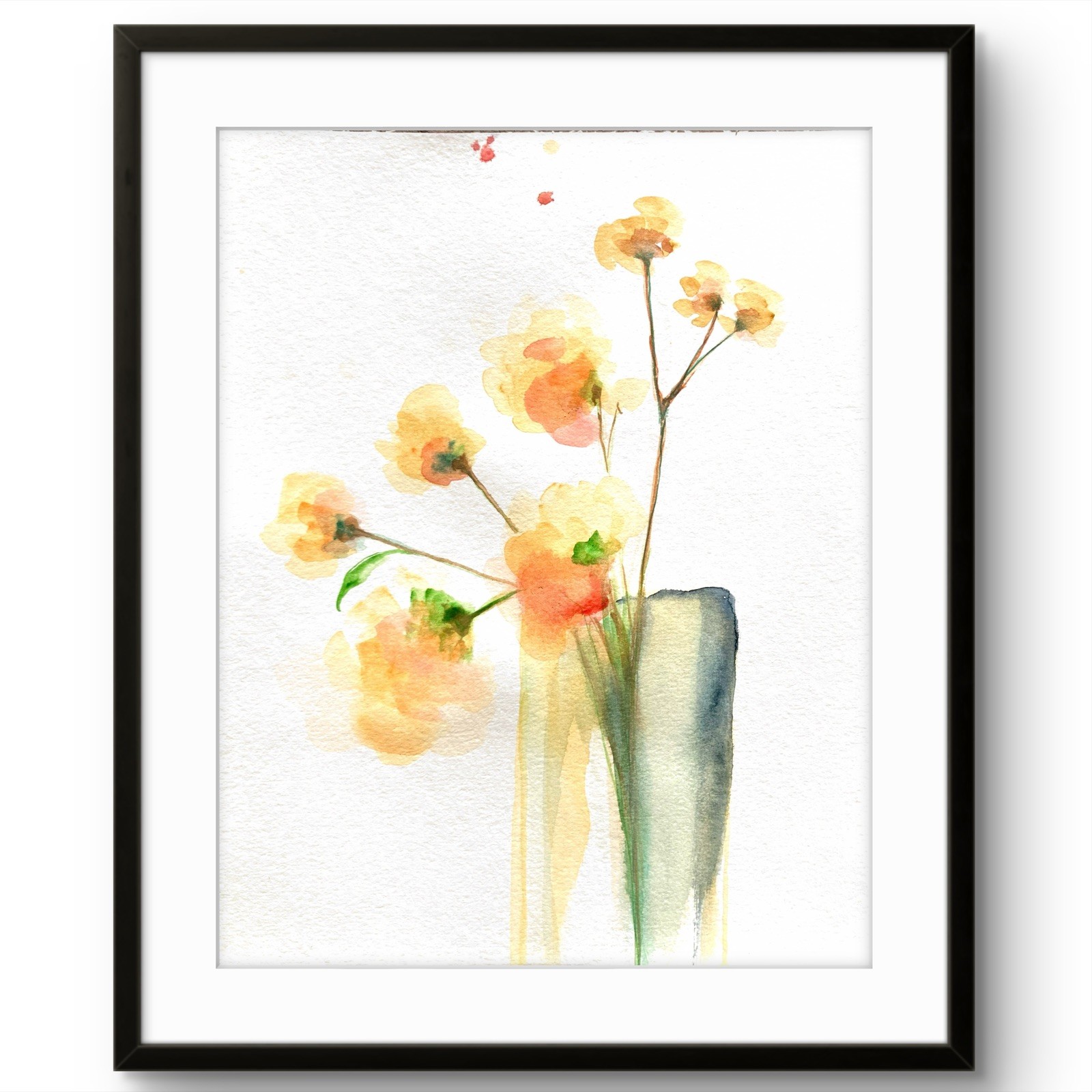 TITA PAINTZ Beautiful Watercolor Floral Boutique Art Minimalist Painting 9x12