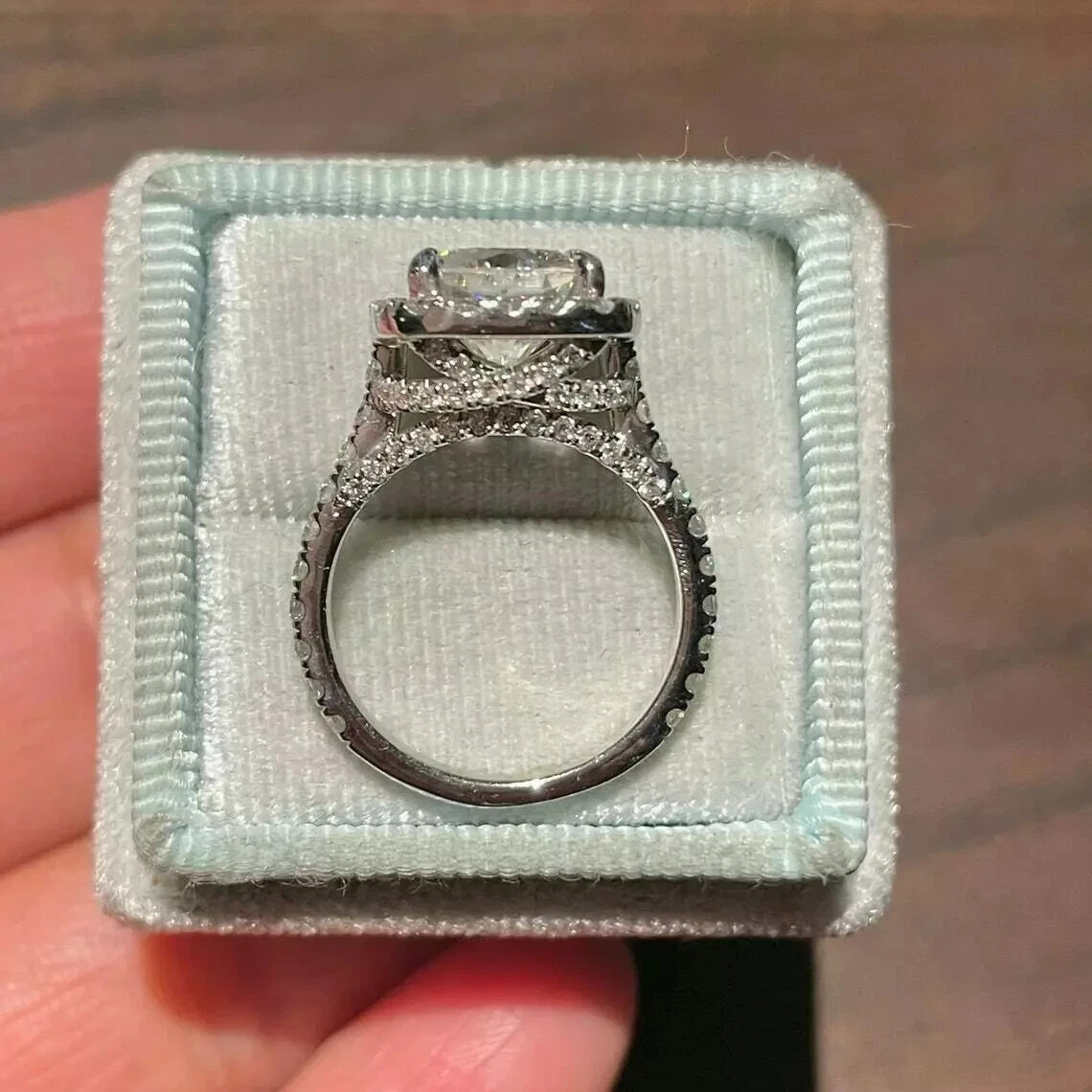 2.00 Ct Cushion Cut Lab Created Diamond Wedding Ring 14K White Gold