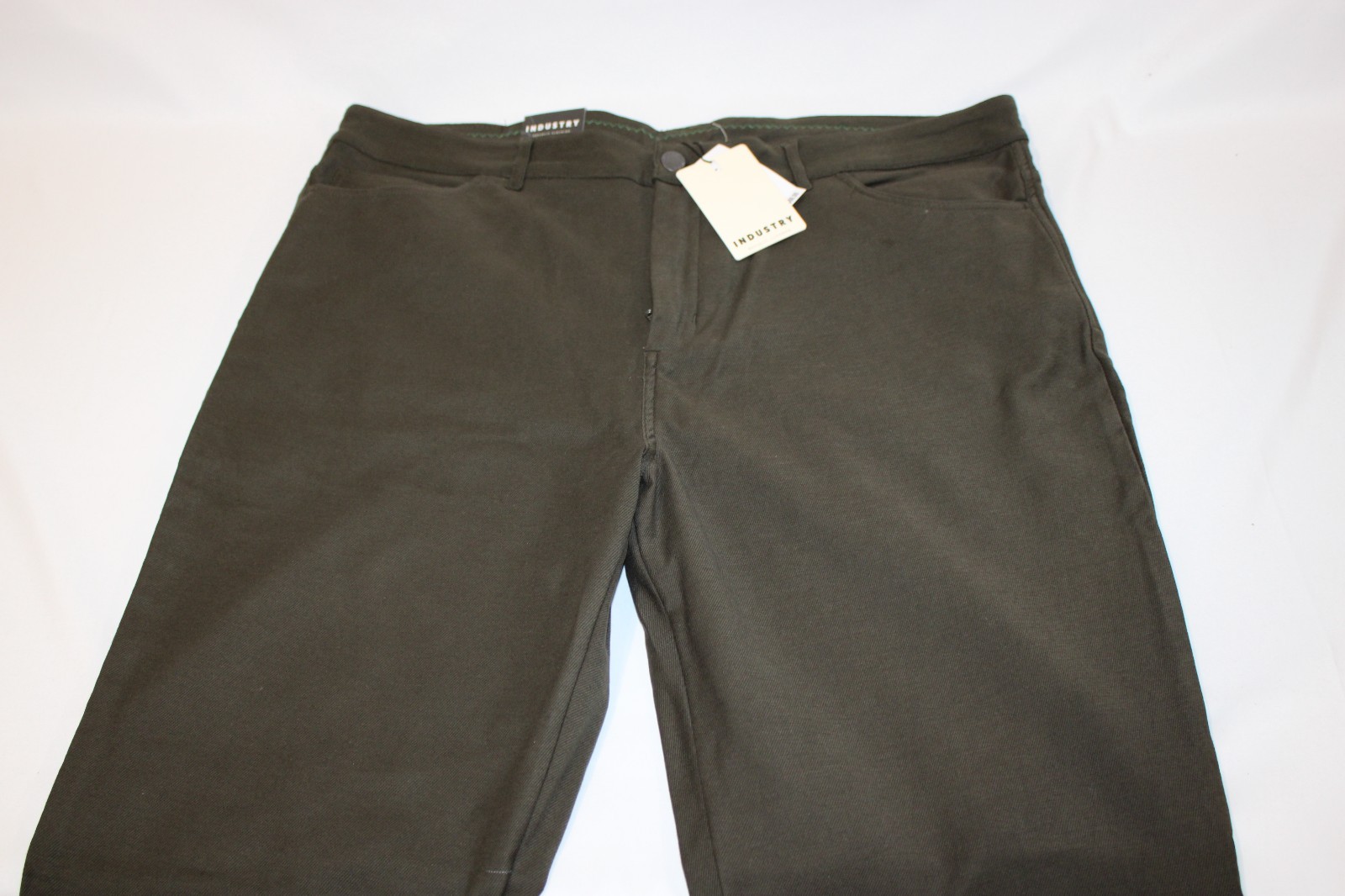 Industry Republic Men\'s Green Cotton Stretch Chino Casual Pants Size 36W x 32L