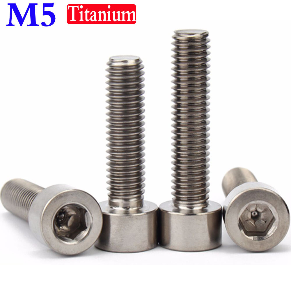 Metric M5 x 6mm-50mm Titanium GR2 Allen Hex Socket Head Cap Screws Bolts DIN 912 Metric M5 x 6mm-50mm Titanium GR2 Allen Hex Socket Head Cap Screws Bolts DIN 912