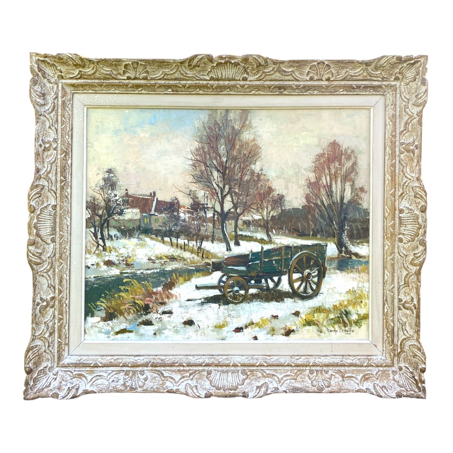 Maurice Lemaître (1929-2018) French Impressionist Winter Landscape Oil