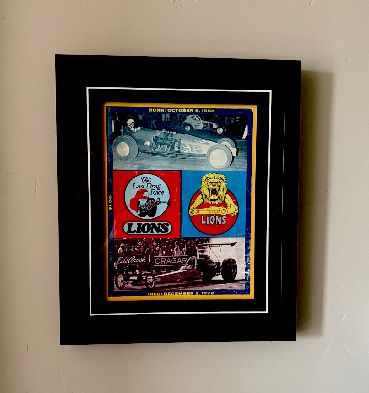 Lions Drag Strip 1972 The Last Drag Race Vintage Drag Racing Program Prof.Framed Lions Drag Strip 1972 The Last Drag Race Vintage Drag Racing Program Prof.Framed