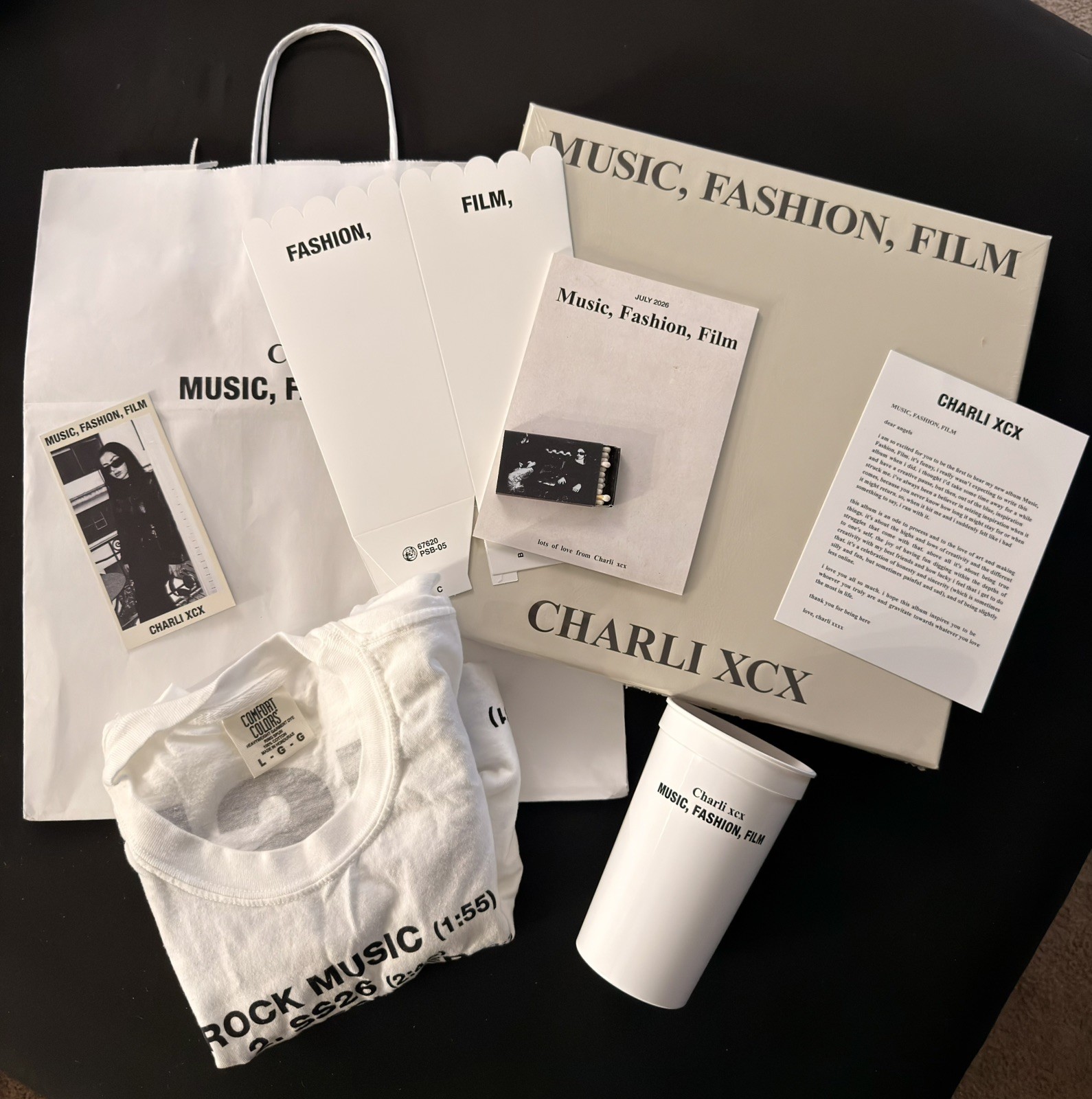 Charli XCX Music Fashion Film BOX SET ,shirt and goodies from her pop up 
