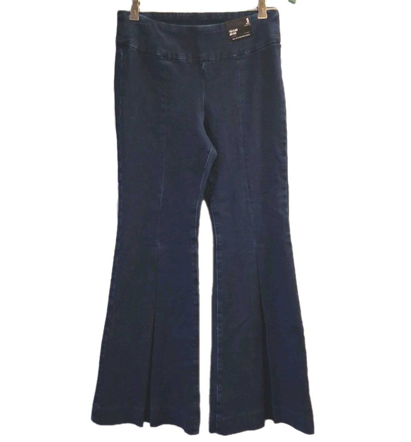 Express 70s Flare Jeans Women\'s Small Short 0/2/4 Blue Stretch Dark Wash Retro