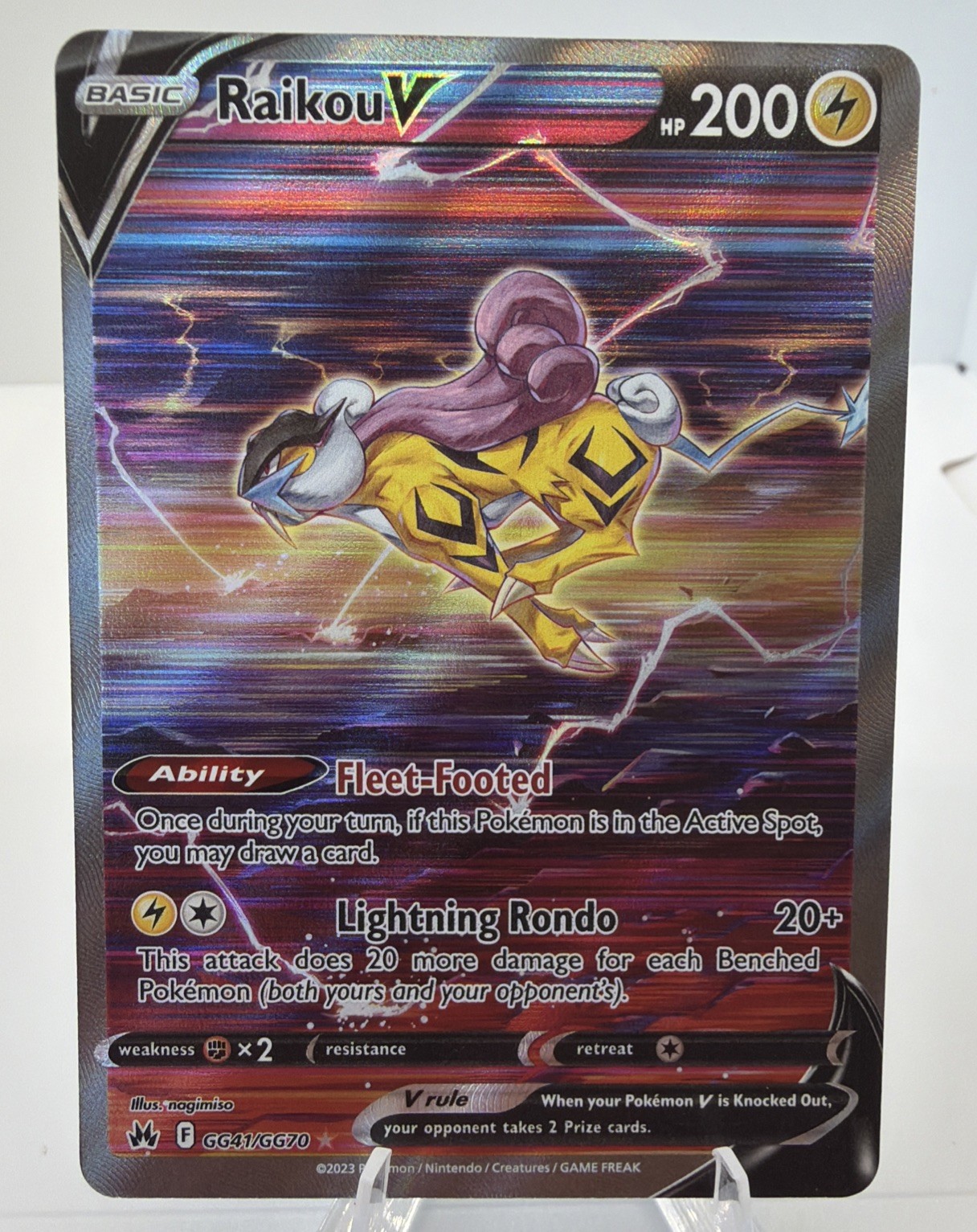 Raikou V GG41/GG70 SWSH: Crown Zenith: Galarian Gallery Holo ULTRA RARE MINT/NM