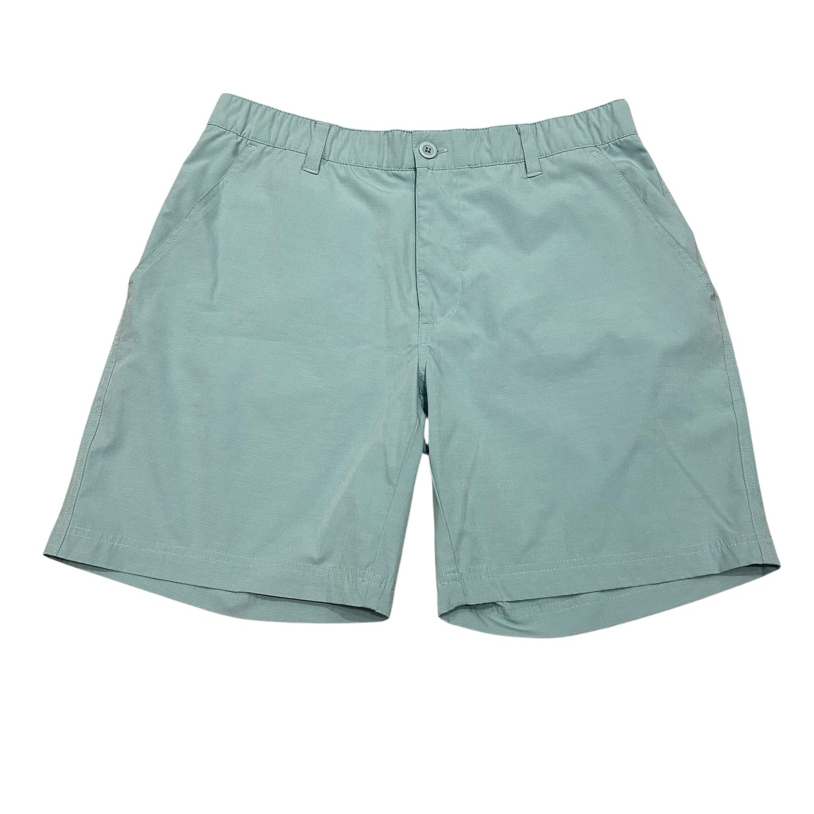 Swannies Golf Shorts Mens 34 Green Blue Stretch Lightweight Celebrate Pars