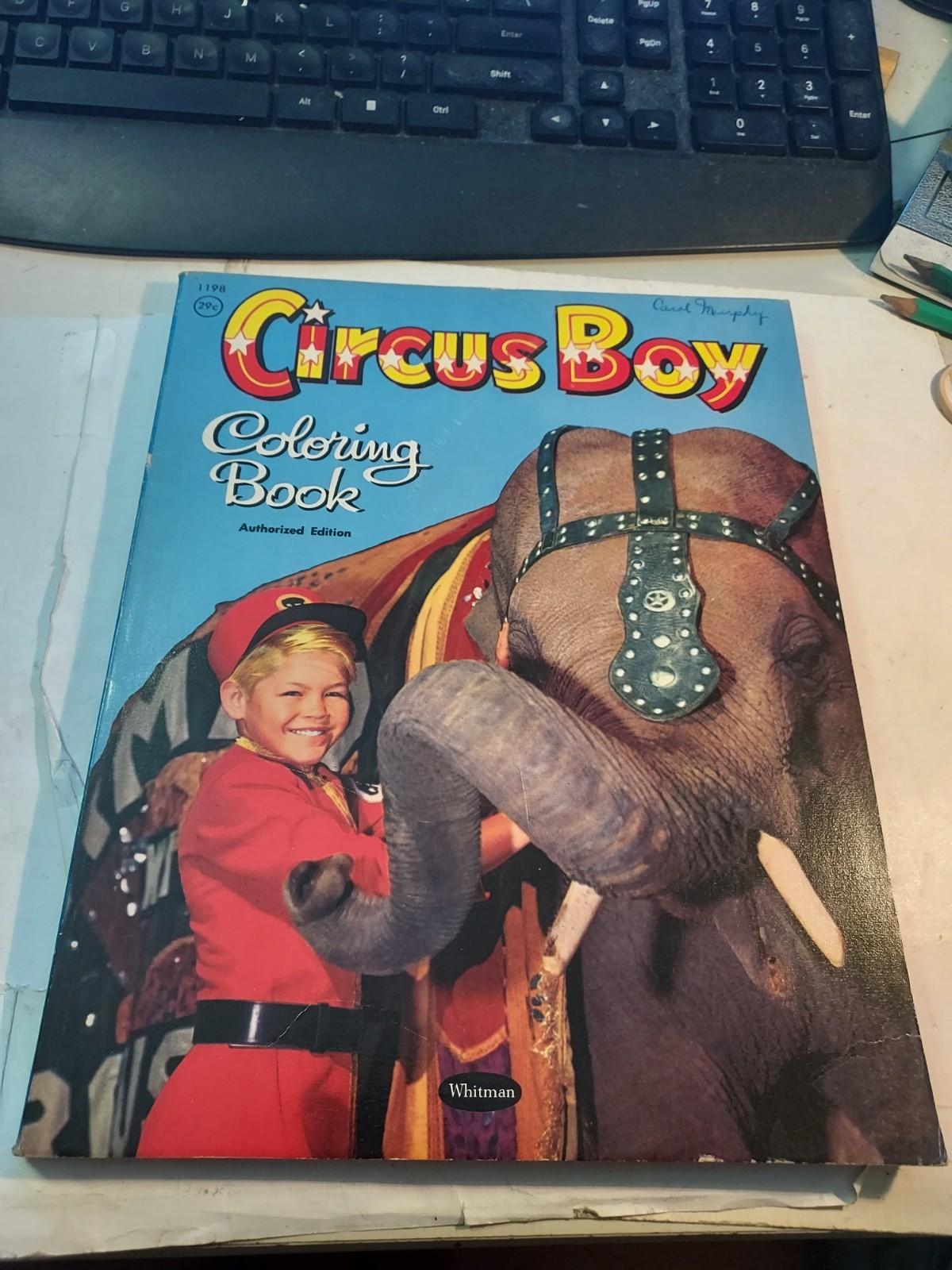 VTG 1958 WHITMAN CIRCUS BOY COLORING BOOK #1198 WITH MICKY DOLENZ-Not Colored In