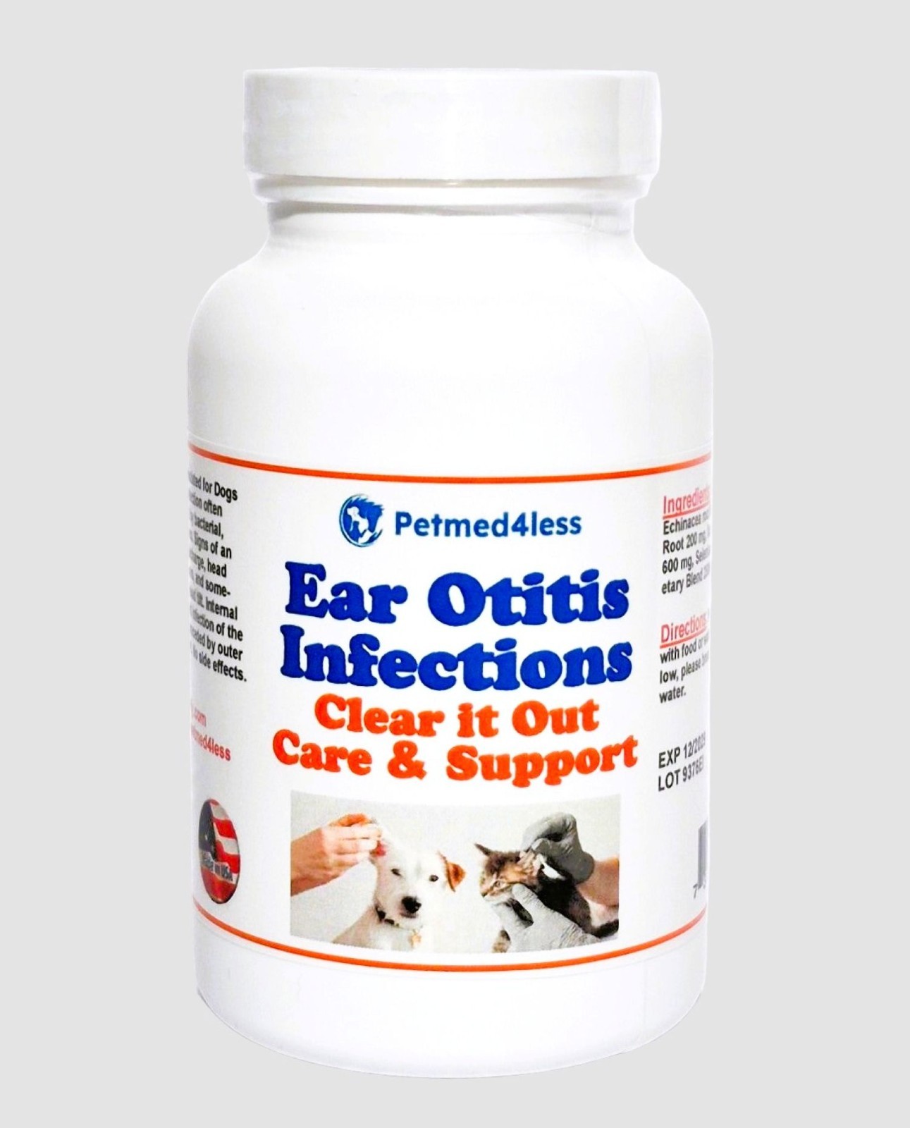 EAR INFECTION PETS - Dogs and Cats - OTITIS - kill bacteria yeast 120 caps USA