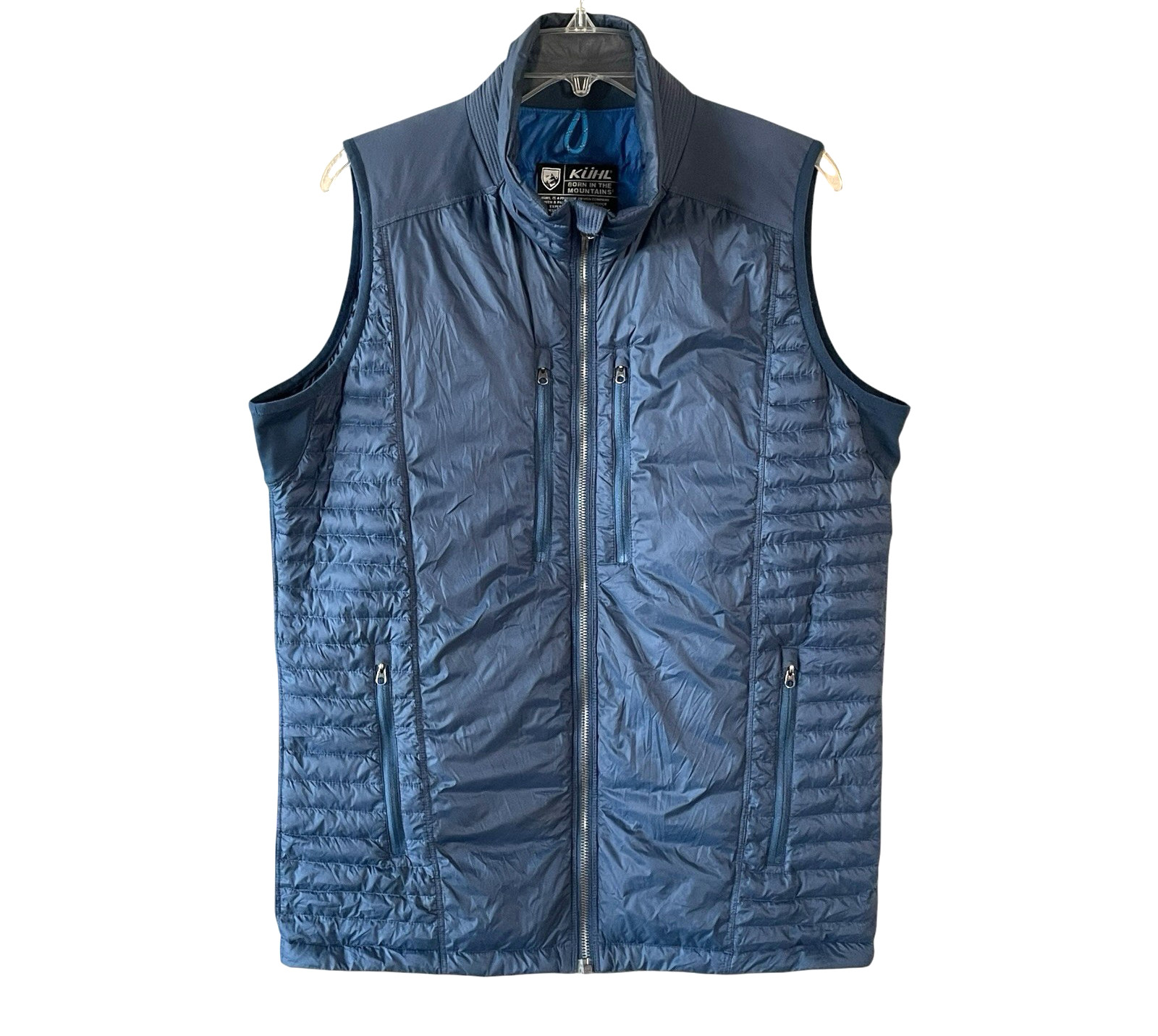 KUHL Projekt Spyfire Men\'s Size Medium Blue Full-Zip Goose Down Insulated Vest