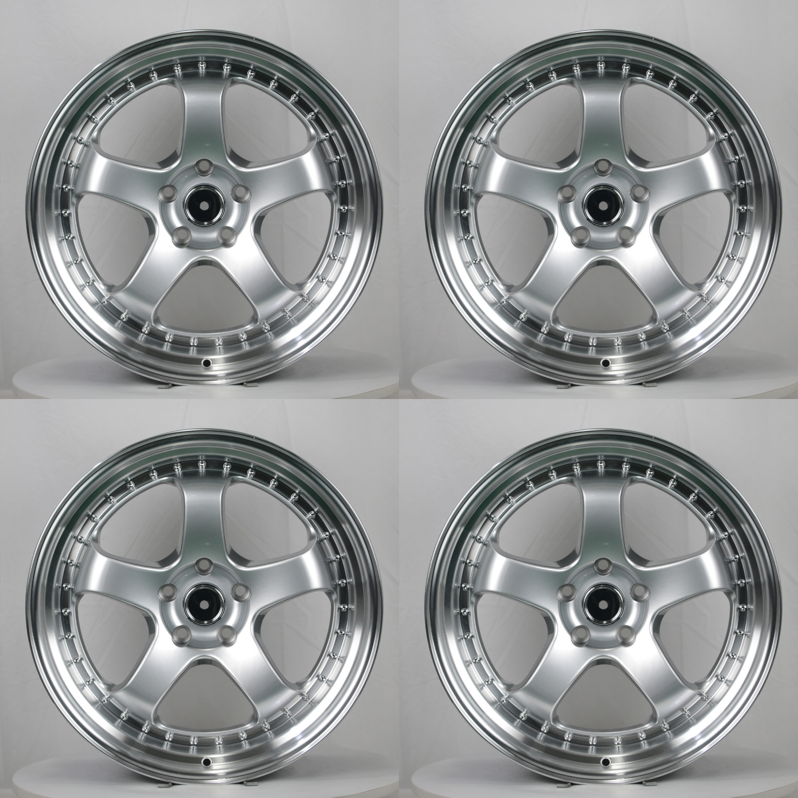 4PCS Set 19 x 8.5/9.5 JDM Meister Style Wheels 5x114. ET:35 CB:73.1 Silver ML US