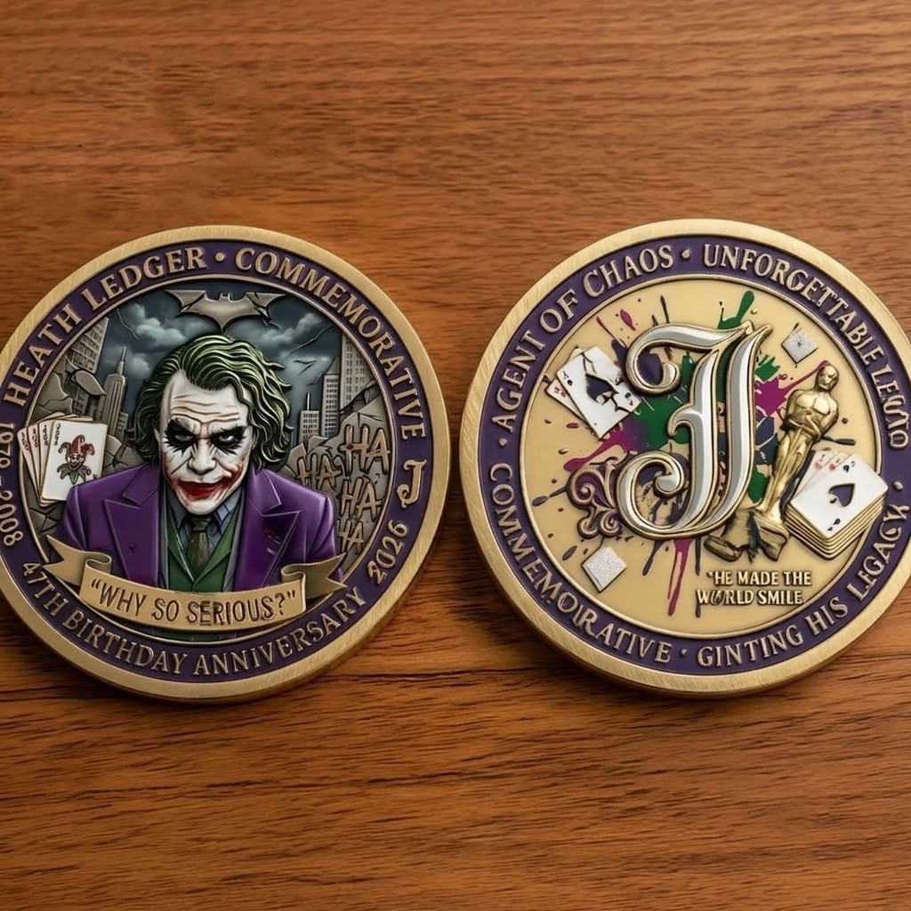 Heath Ledger Joker The Dark Knight 47Th Anniversary Commemorative Coin HF592