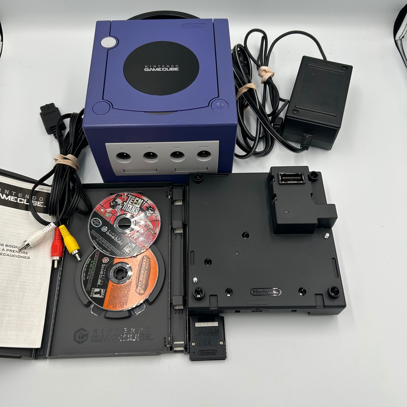 Nintendo GameCube DOL-001 Indigo Game Boy Player DOL-017 2 Games Tested Bundle