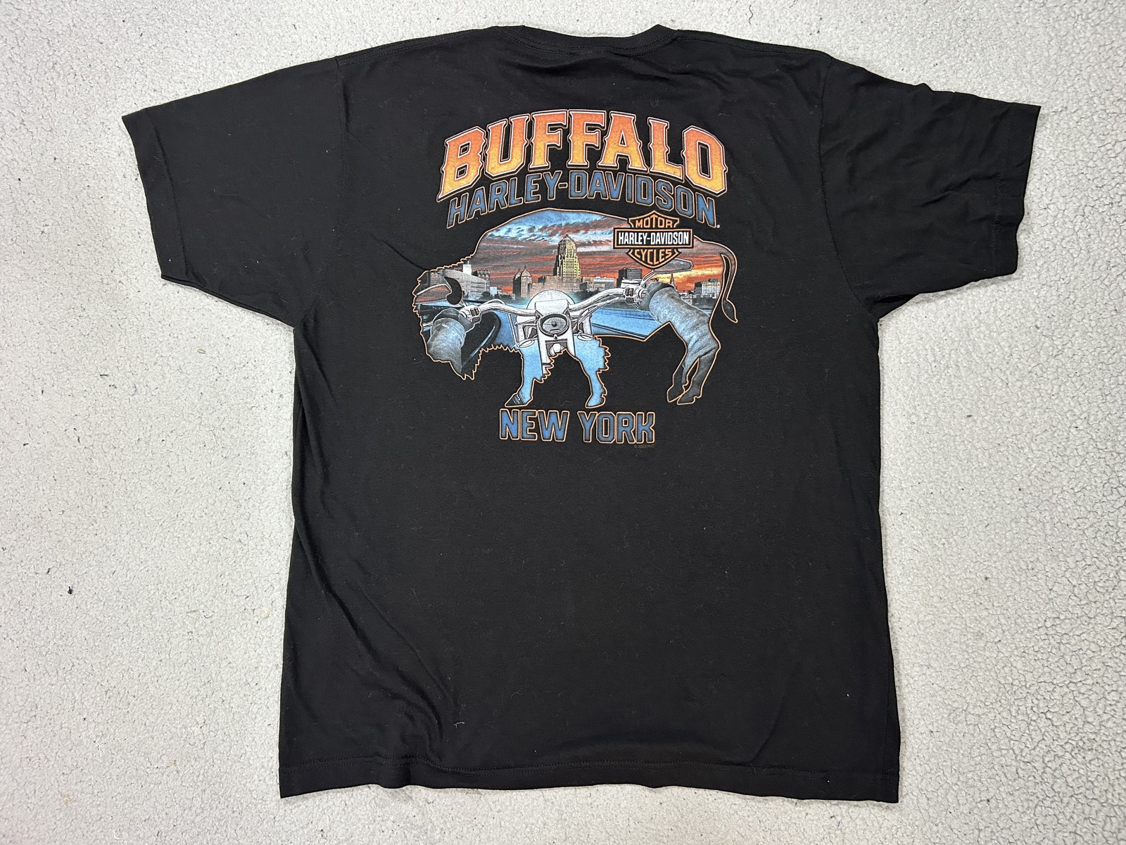 Harley-Davidson Shirt Mens XL Black Buffalo NY Biker Motorcycle Tee