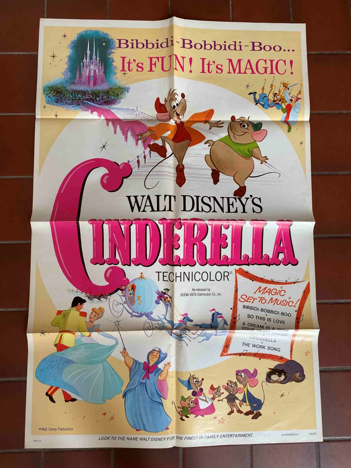 Cinderella One Sheet 1973 Walt Disney cartoon fairy tale fantasy classic