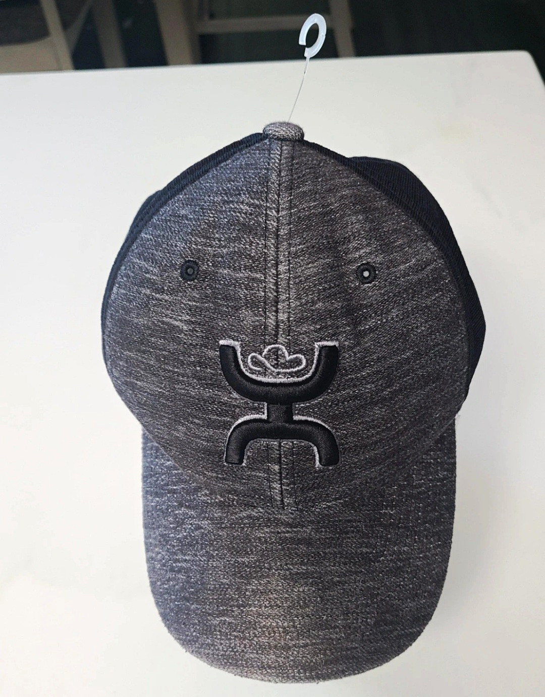 HOOey Men\'s Stretch Baseball Cap, Solid Gray/Black Knit, Size L-XL