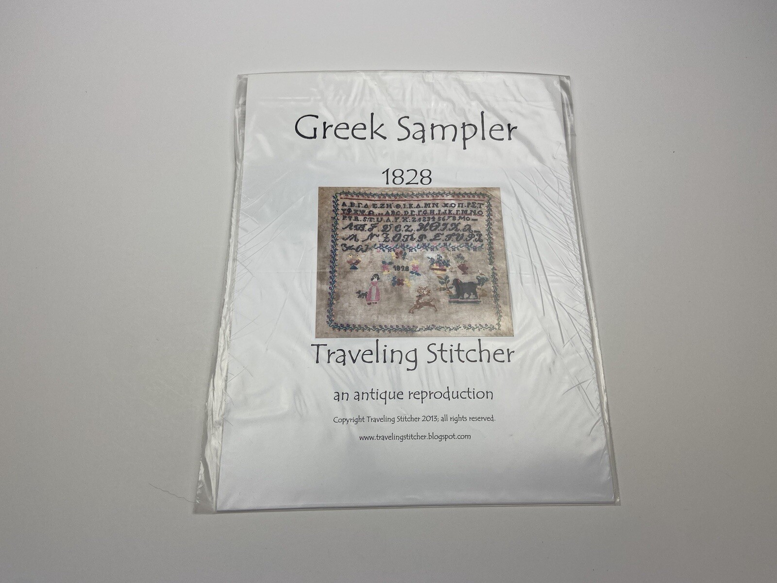 Traveling Stitcher Greek Sampler 1828 Cross Stitch Pattern Antique Repro 3P