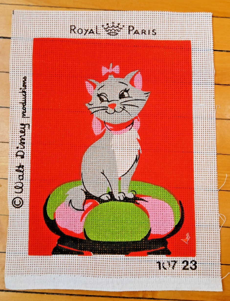 Vintage Needlepoint Canvas Royal Paris 10723 Walt Disney The Aristocrats Marie Vintage Needlepoint Canvas Royal Paris 10723 Walt Disney The Aristocrats Marie