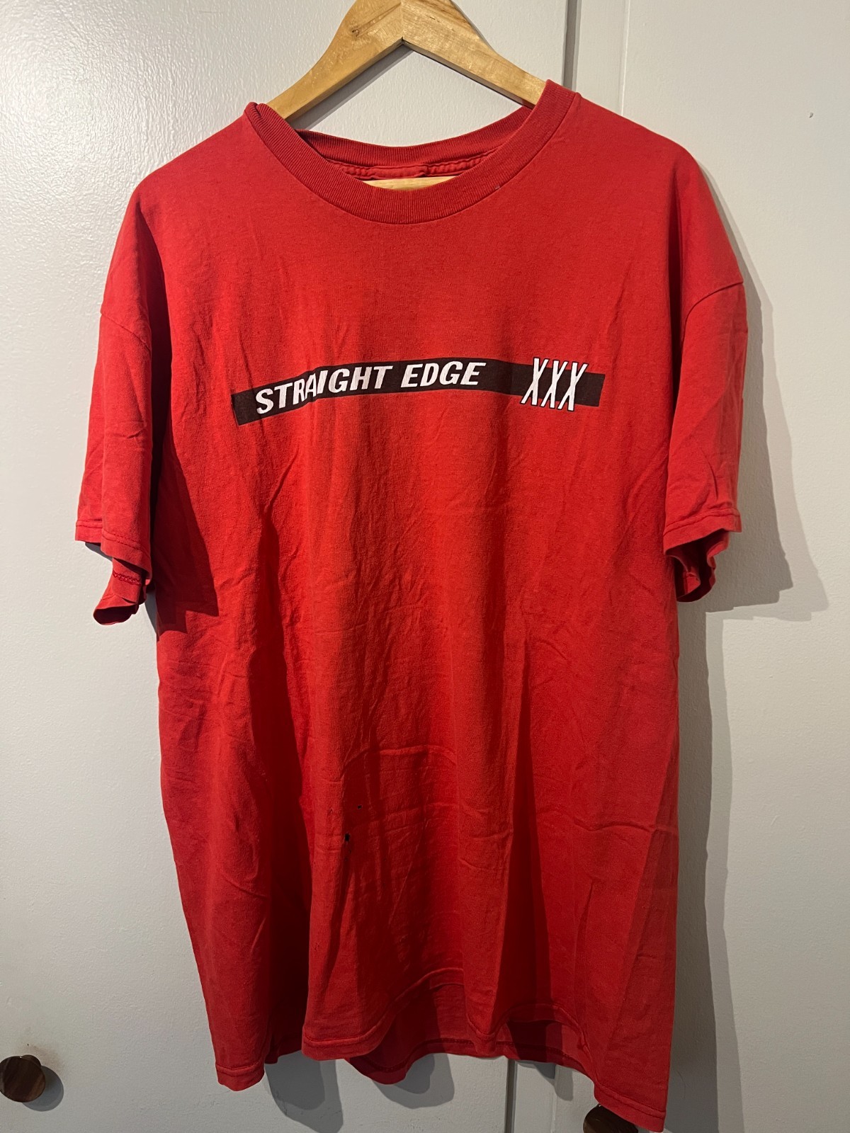 Vintage 90s Straight Edge XXX Drugs Are For Losers Thrashed Shirt Delta XL Rare
