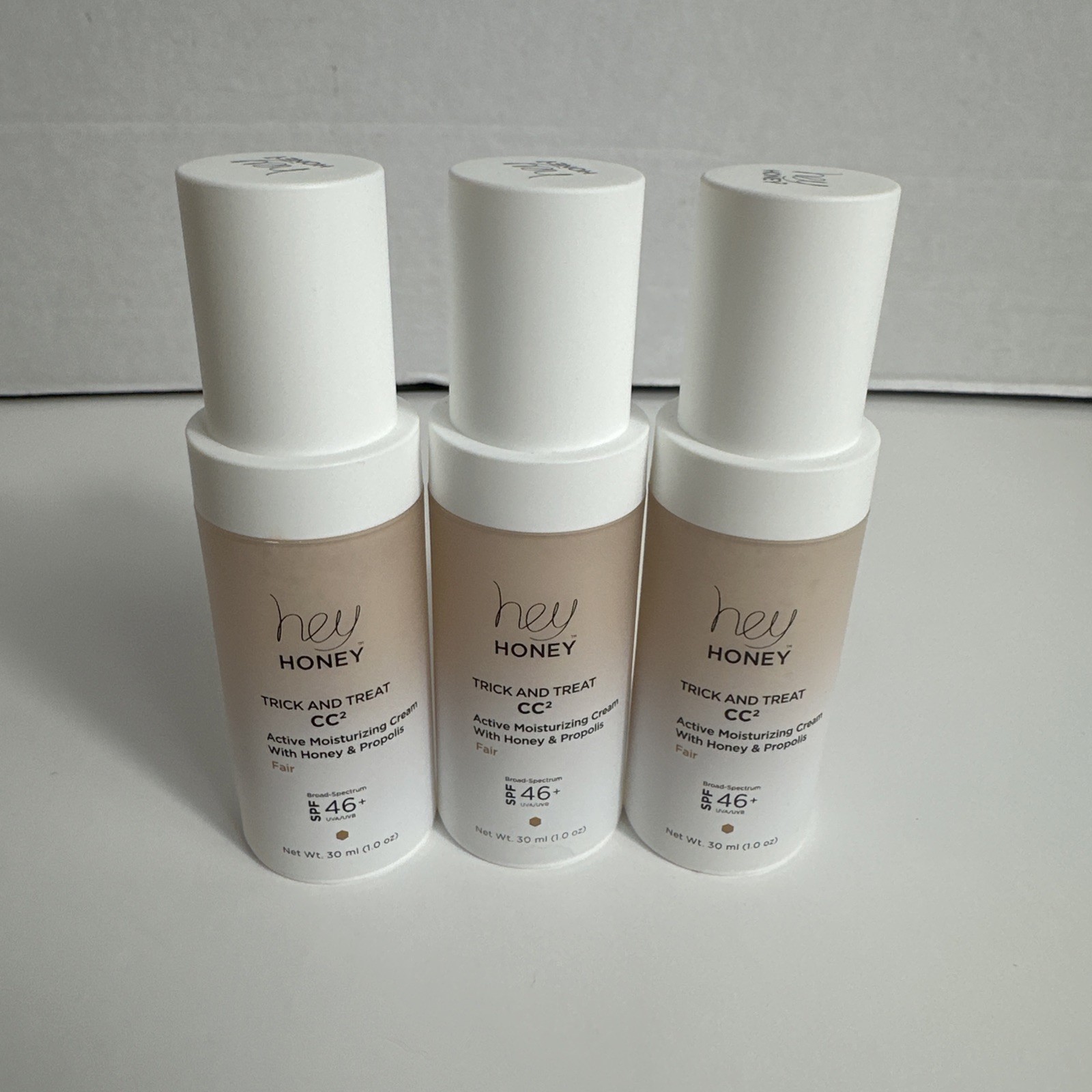Lot 3 Hey Honey Trick & Treat CC2 Active Moisturizing Cream Honey Propolis Fair
