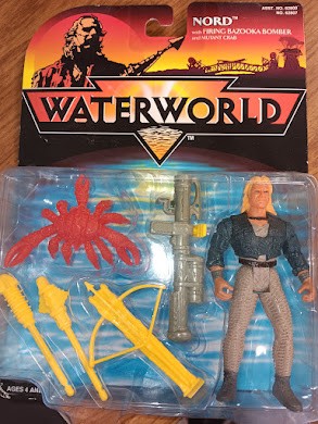1995 Kevin Costner\'s Waterworld Nord w/firing Bazooka Bomber & Mutant Crab.