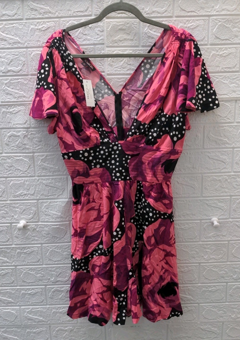 New Trashy Diva Camilla Romper Polka Dot Rose Size 10