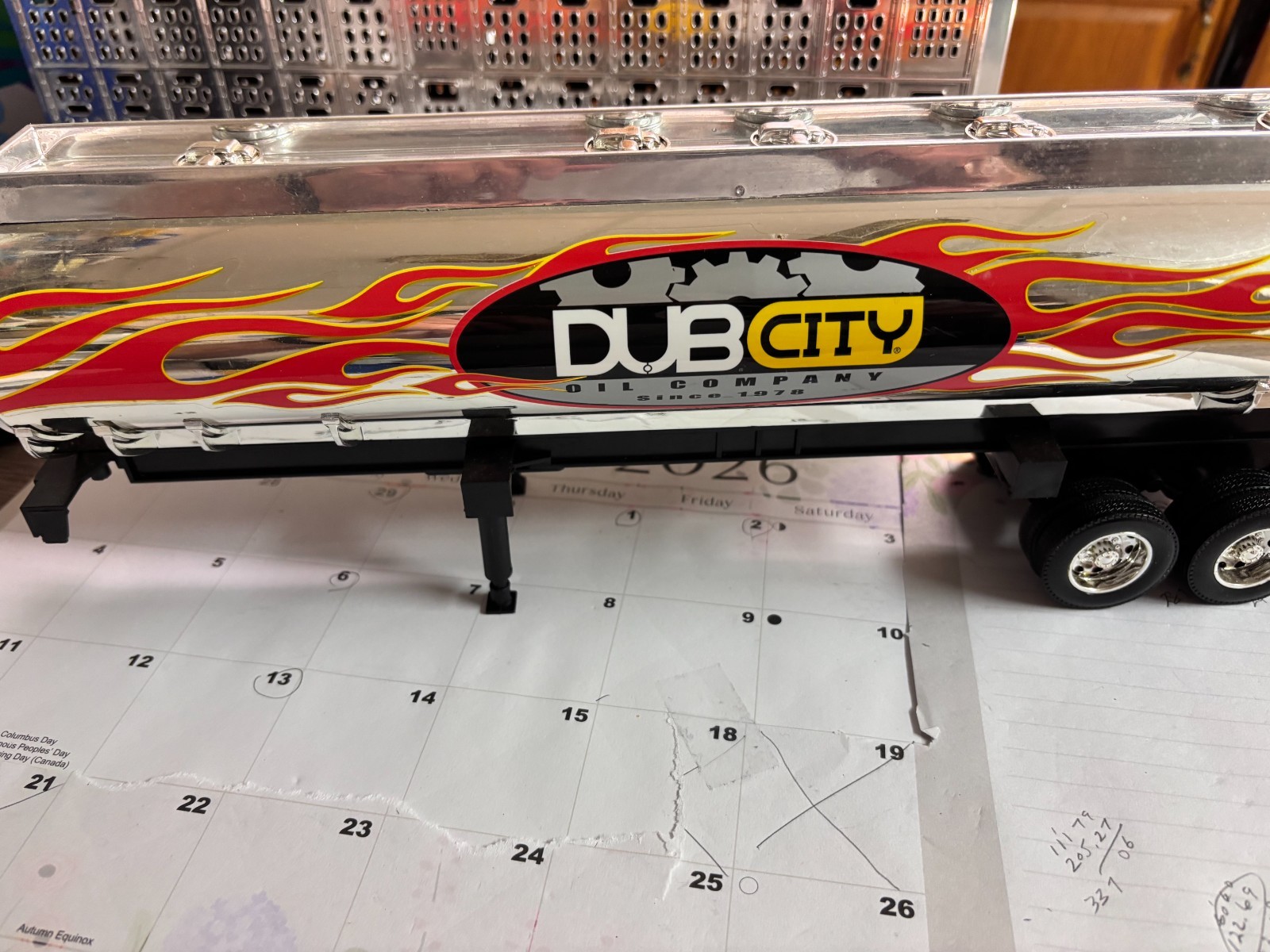 JADA TOYS USED  SILVER  DUB CITY OIL TANKER TRAILER, NO PACKAGING # C 816